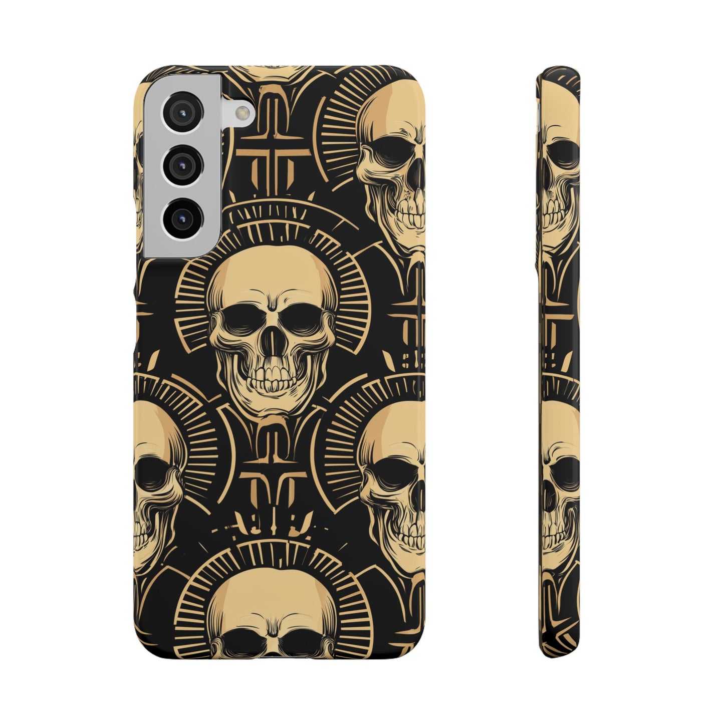 Skull Print Snap Case, Edgy Phone Cover for Goth Lovers, Protective Shell for Halloween, Unique Gift for Him or Her