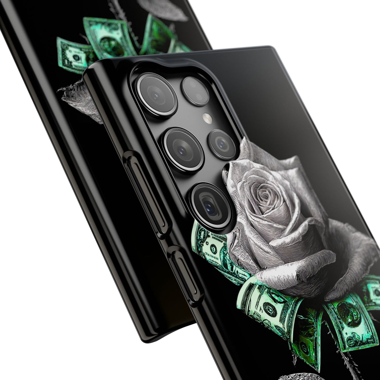 Stylish Rose & Money Snap Case - Floral Phone Protection, Trendy Gift for Him/Her, Birthday Present, Accessories for Teens