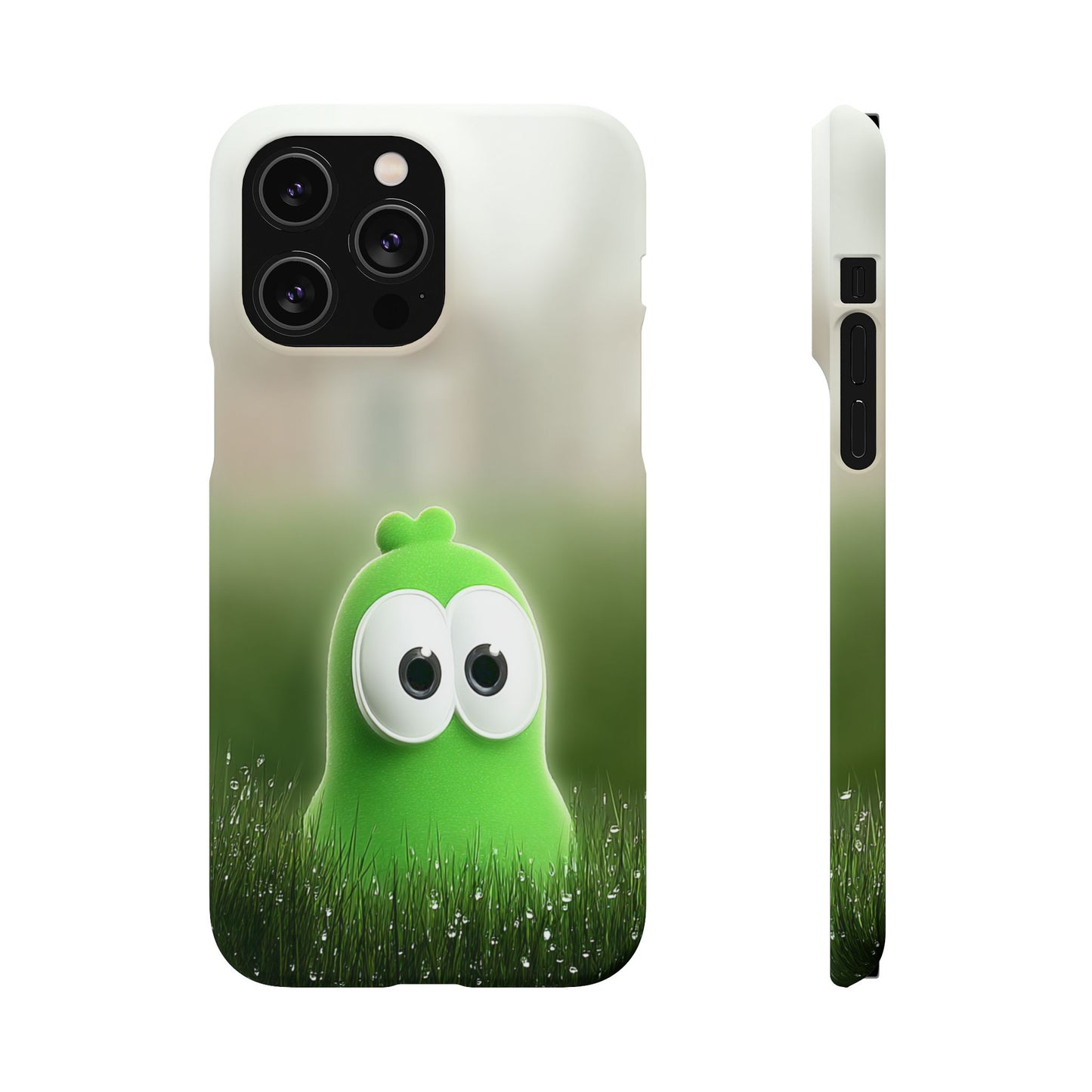 Cute Green Creature Phone Case, Snap Cases, Green Monster Phone Cover, Fun Phone Accessory, Playful Gift for Kids