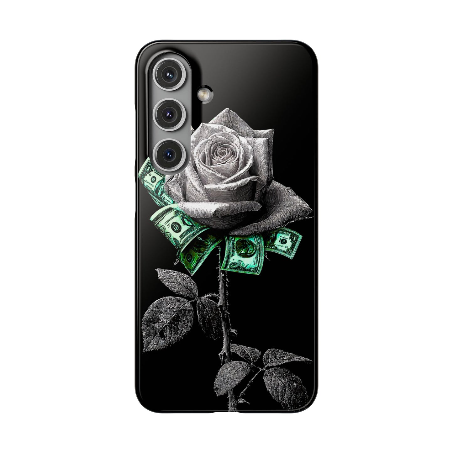 Stylish Rose & Money Snap Case - Floral Phone Protection, Trendy Gift for Him/Her, Birthday Present, Accessories for Teens