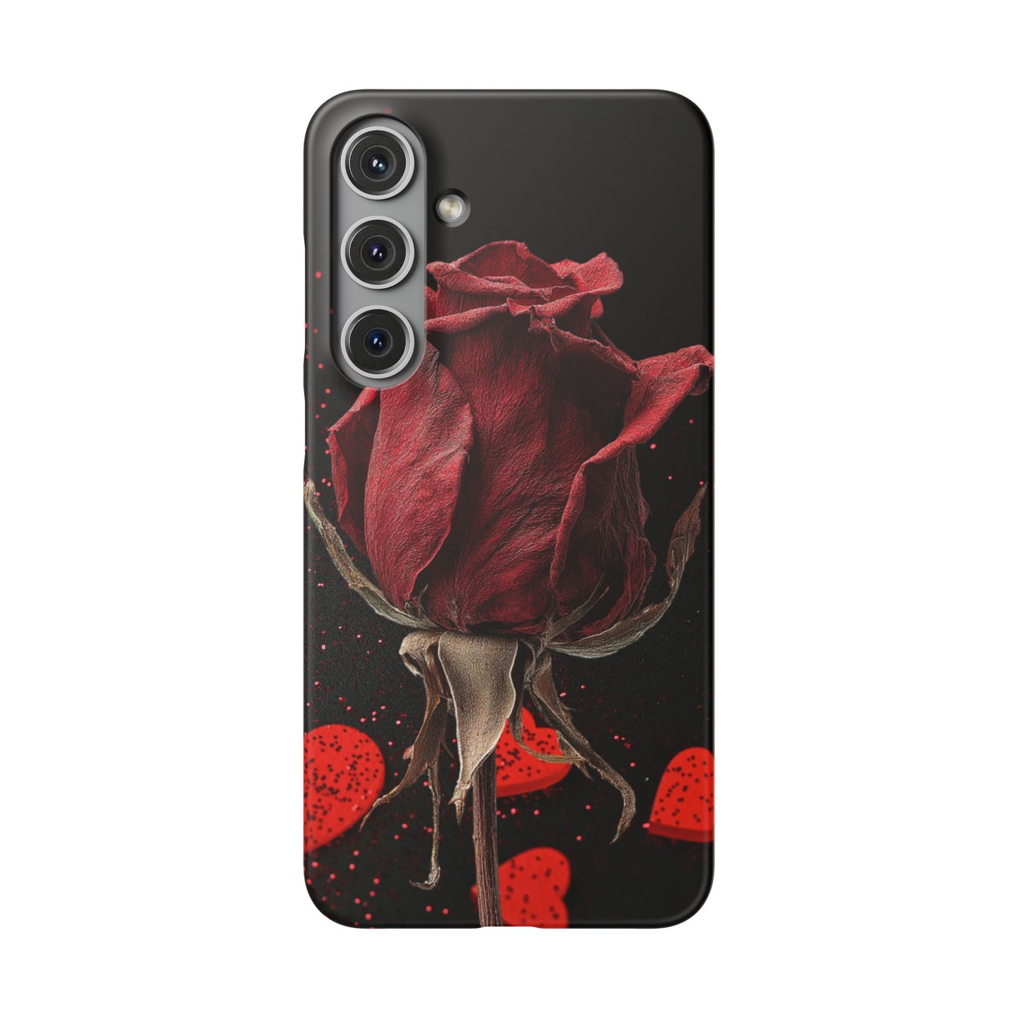 Romantic Rose Snap Case, Floral Phone Cover, Valentines Day Gift, Trendy Mobile Accessory, Heart Design Case, Elegant Phone Protector