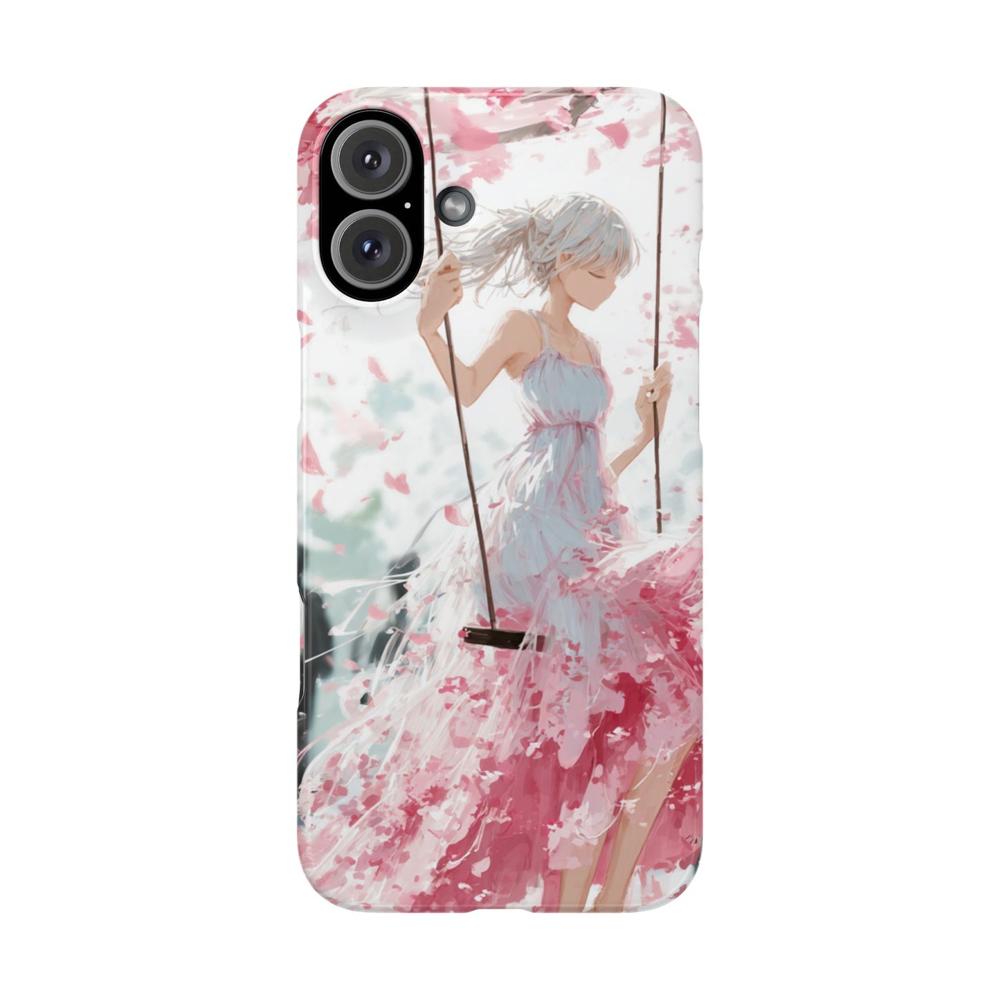 Elegant Floral Snap Cases for iPhone, Personalized Phone Covers, Cute Spring Gifts, Anime Aesthetic Accessories, Flower-themed Cell [...]
