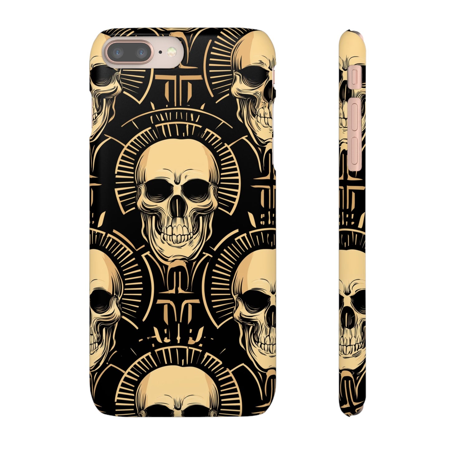 Skull Print Snap Case, Edgy Phone Cover for Goth Lovers, Protective Shell for Halloween, Unique Gift for Him or Her