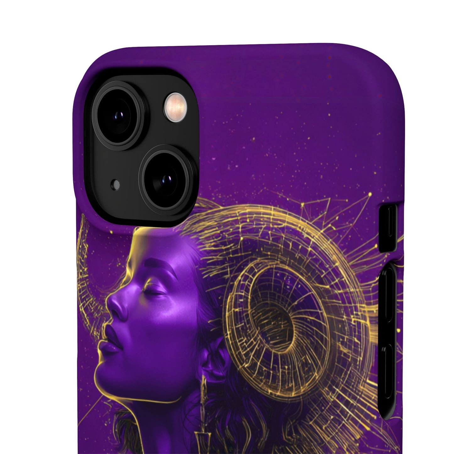 Purple & Gold Celestial Virgo Phone Case – Snap Cover for Samsung & iPhone