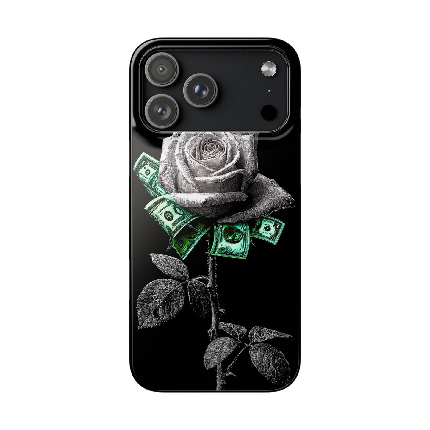 Stylish Rose & Money Snap Case - Floral Phone Protection, Trendy Gift for Him/Her, Birthday Present, Accessories for Teens