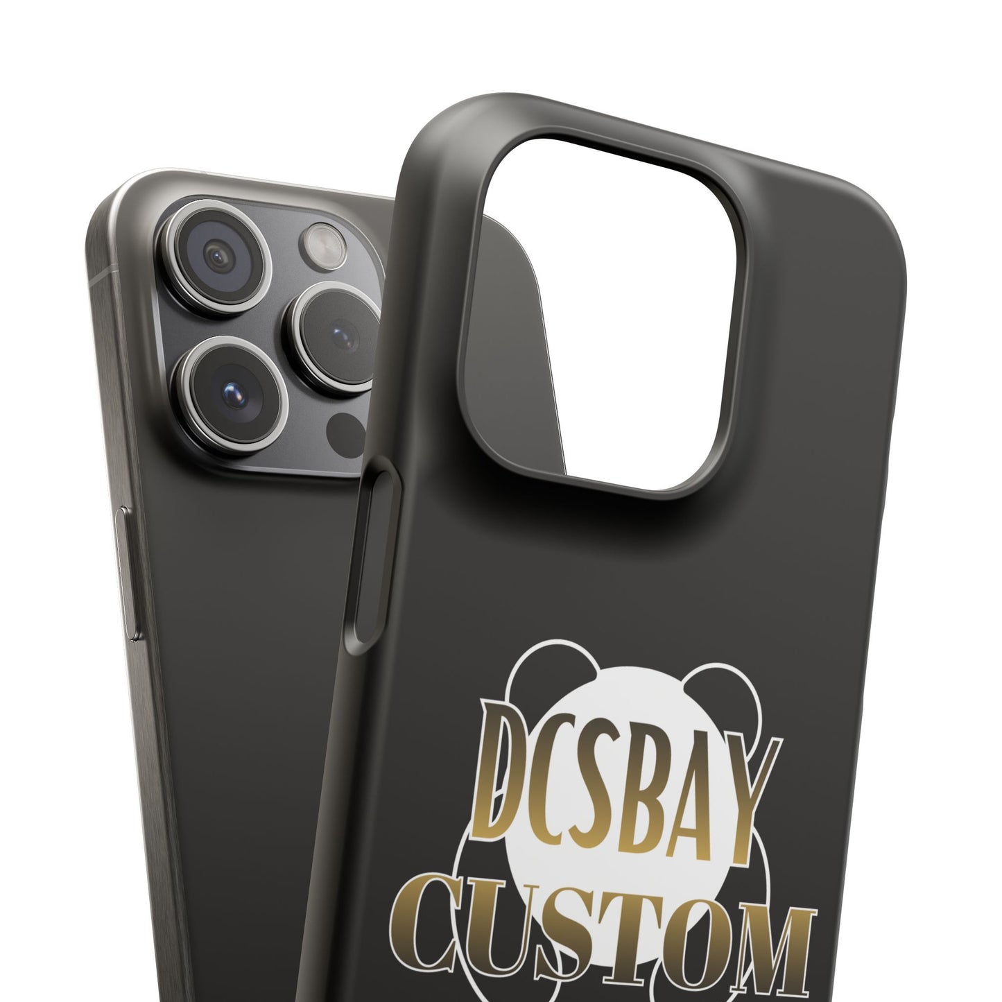 Phone Case — Glossy Black Custom "DCSBAY CUSTOM" Logo Snap Case