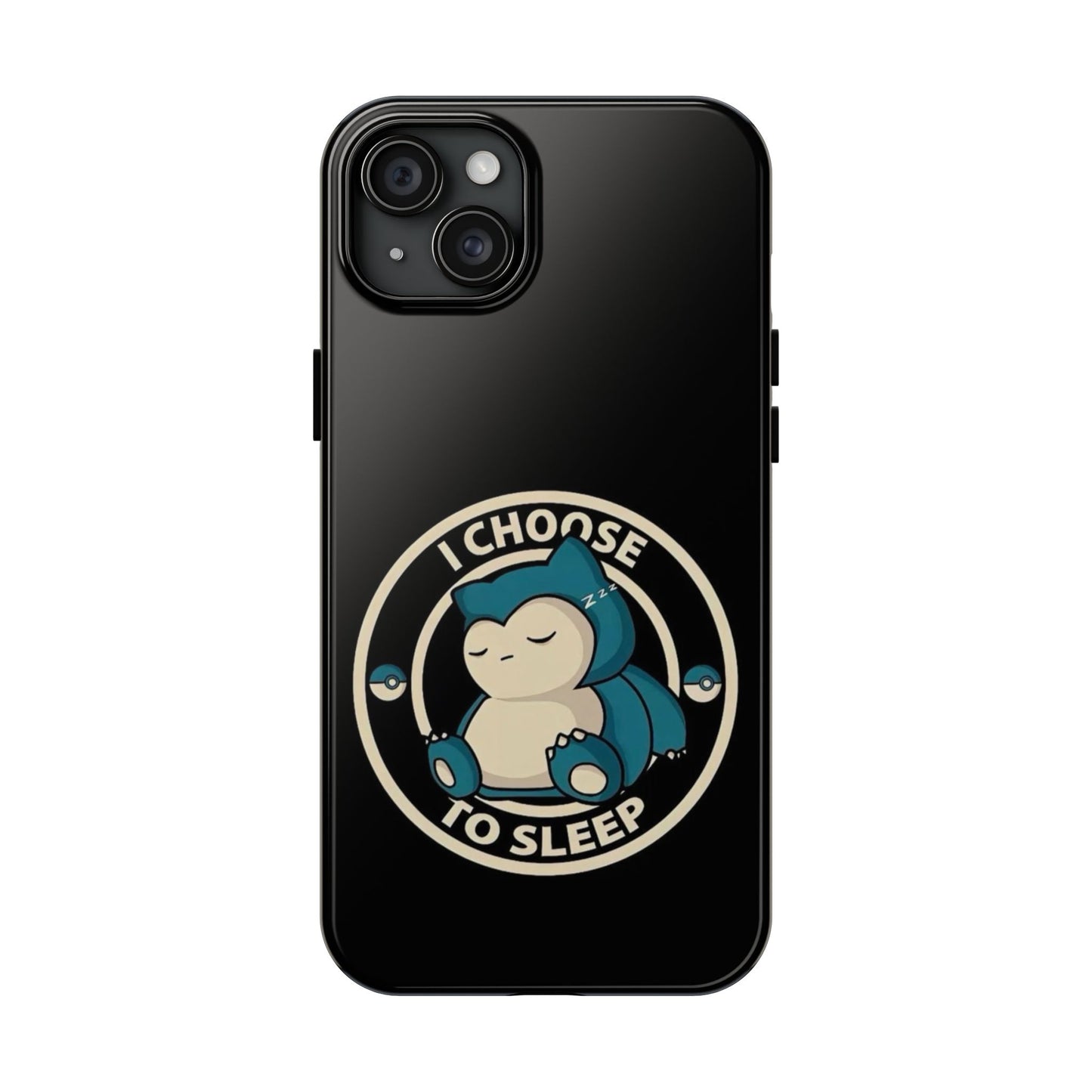 I Chose to Sleep Cat iPhone 17 Tough Phone Case | Vintage Black