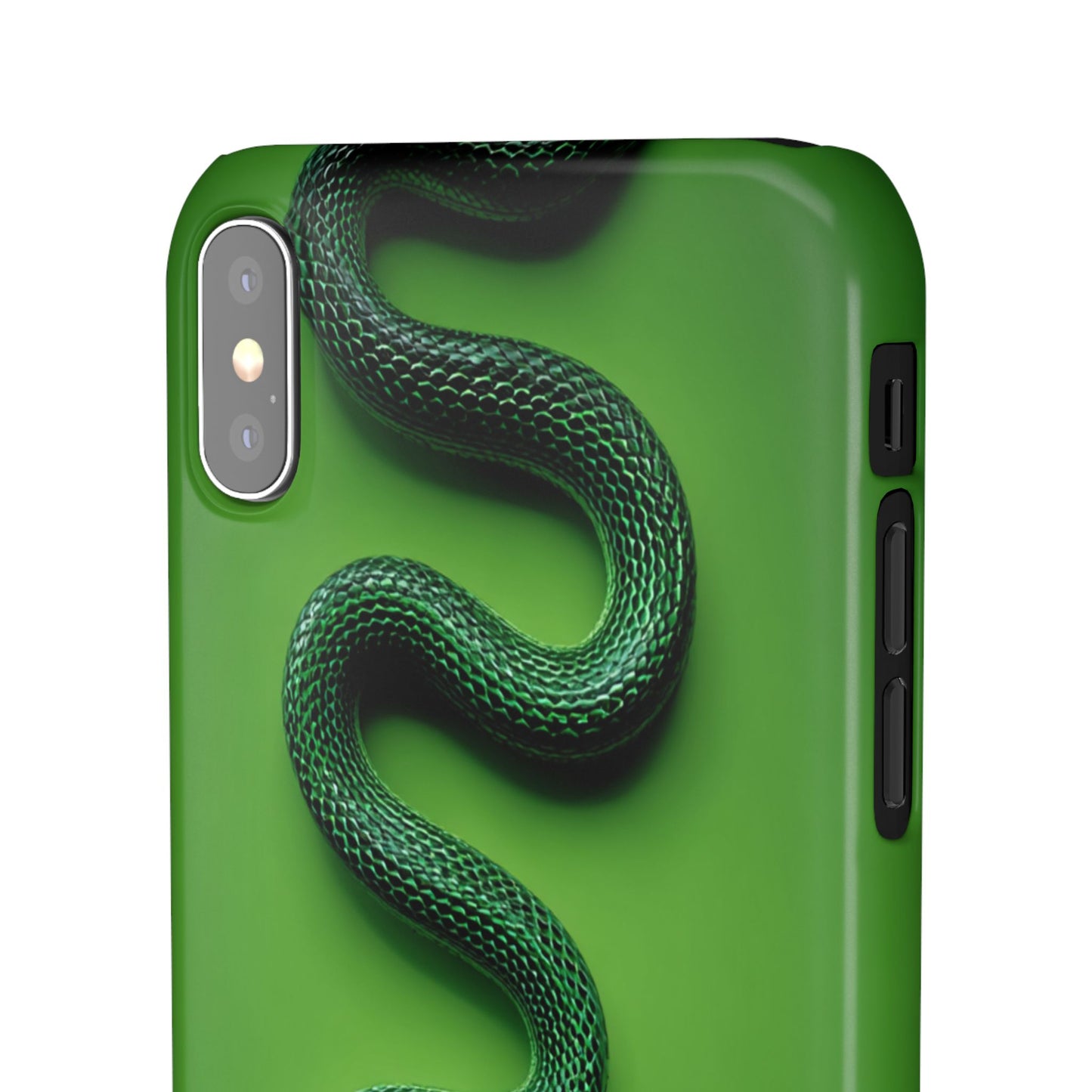 Green Snake Snap Case for iPhone, Stylish Phone Cover, Unique Gift, Trendy Accessory, Birthday, Nature Lover's Phone Case