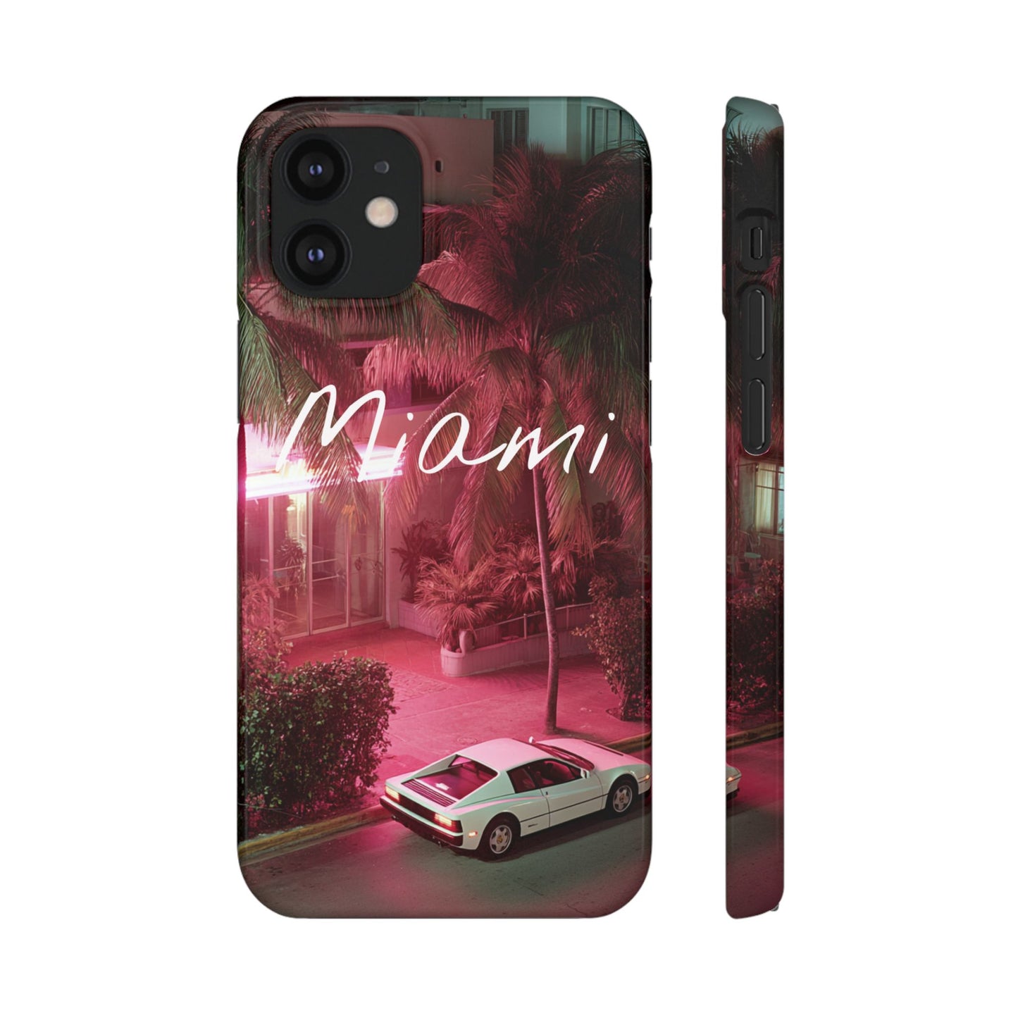 Miami Vibes Snap Case, Tropical Phone Cover, Summer Accessory, Gift for Travel Lovers, Neon Aesthetic, Beach-themed Tech