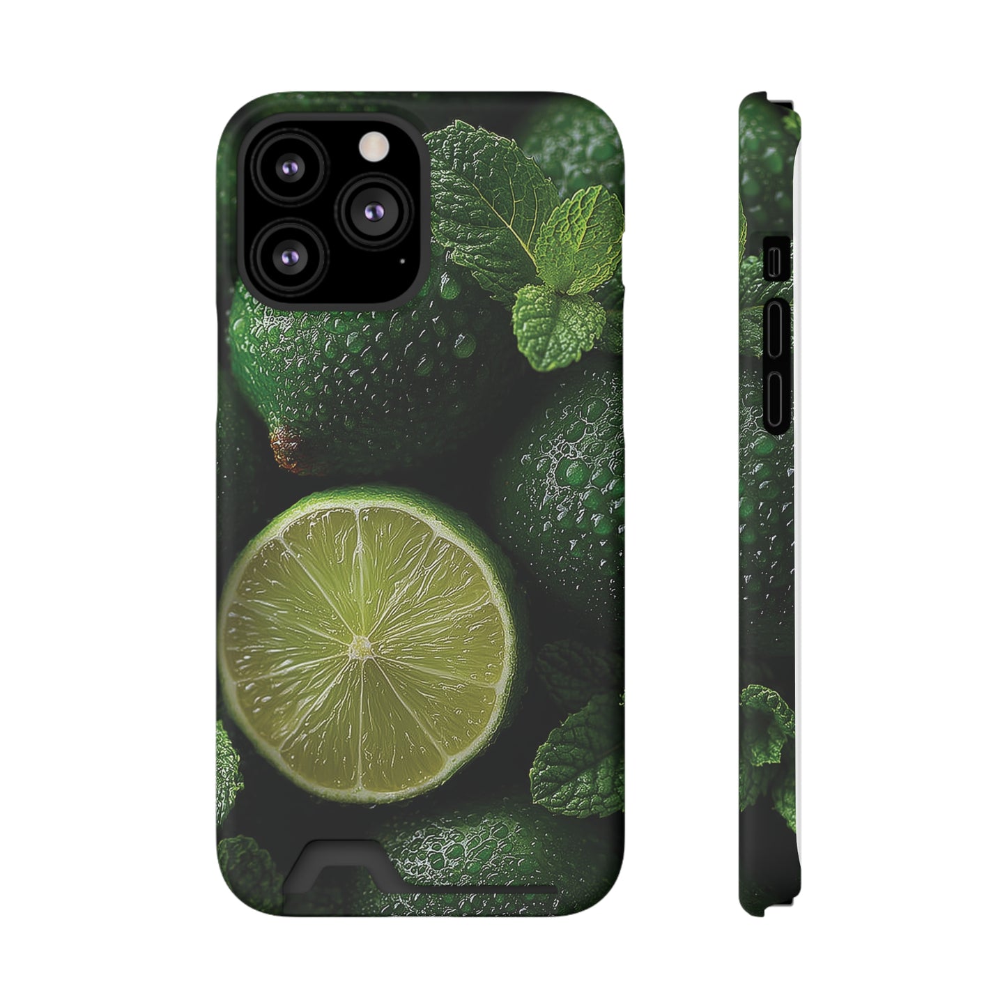 Fresh Lime Phone Case with Card Holder, Citrus Design, Perfect Gift for Summer, Stylish and Functional, Eco-friendly Accessories, [...]