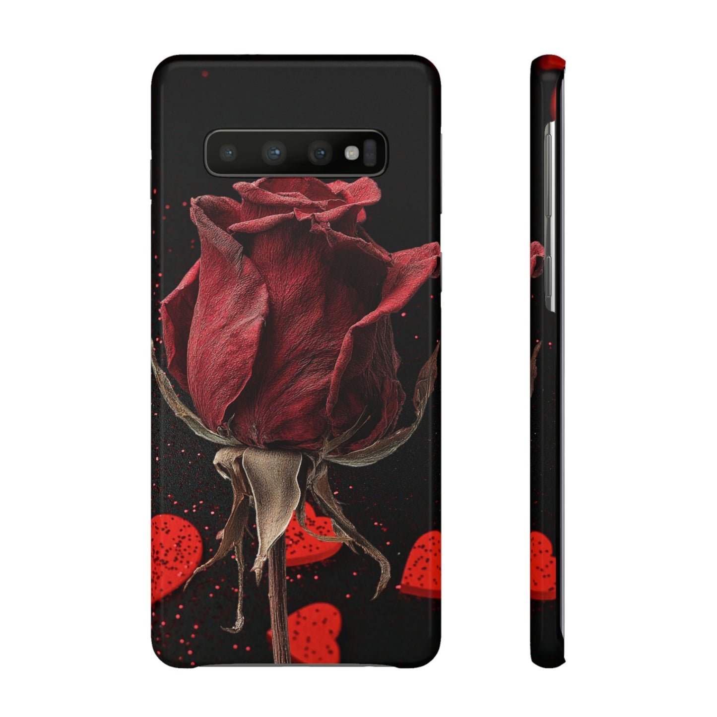 Romantic Rose Snap Case, Floral Phone Cover, Valentines Day Gift, Trendy Mobile Accessory, Heart Design Case, Elegant Phone Protector