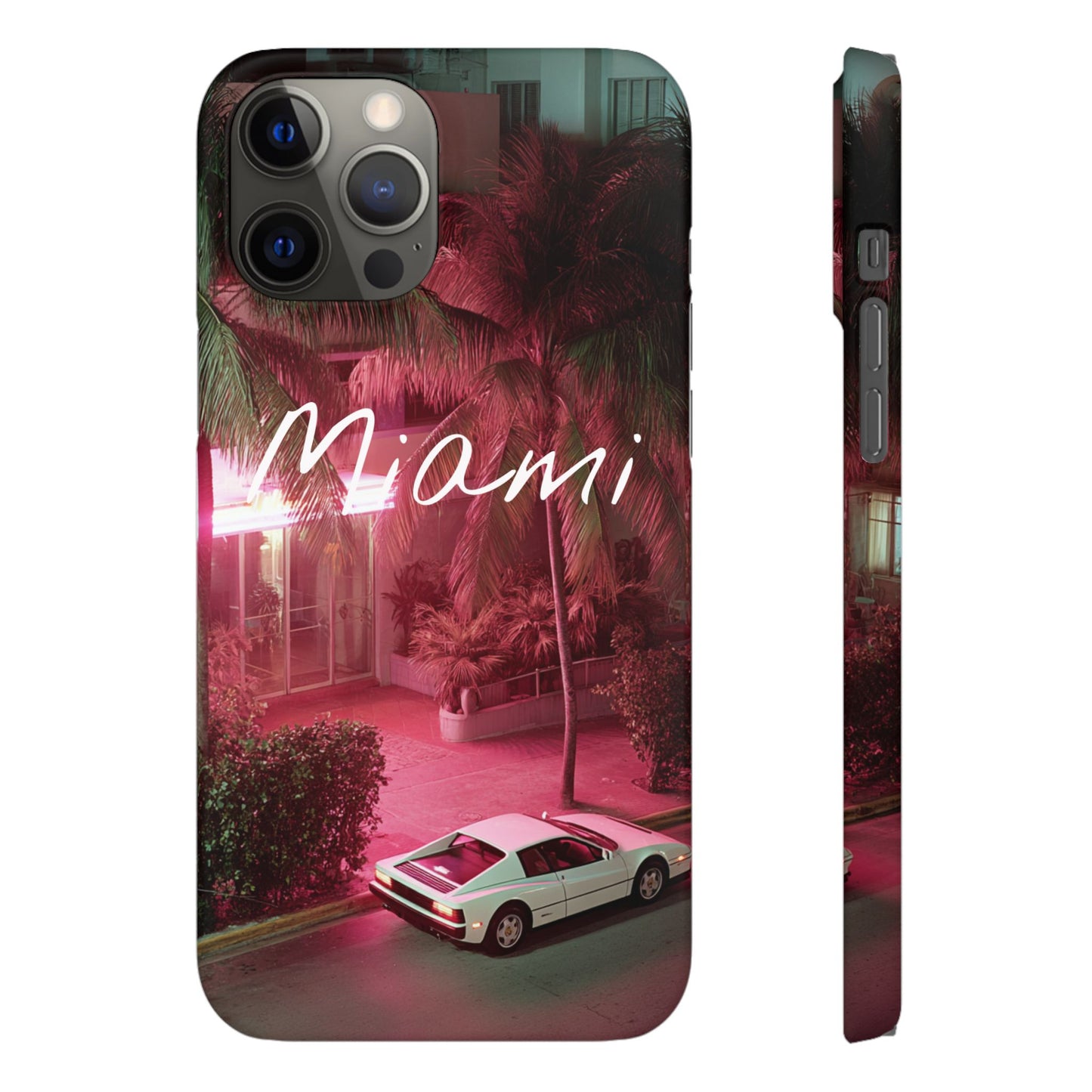 Miami Vibes Snap Case, Tropical Phone Cover, Summer Accessory, Gift for Travel Lovers, Neon Aesthetic, Beach-themed Tech