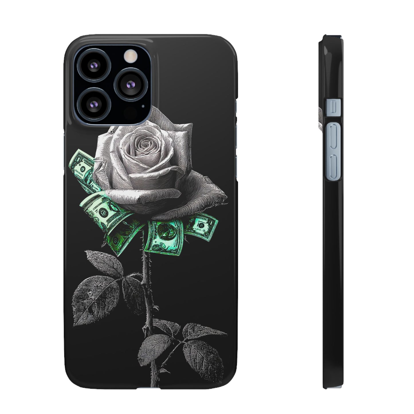 Stylish Rose & Money Snap Case - Floral Phone Protection, Trendy Gift for Him/Her, Birthday Present, Accessories for Teens