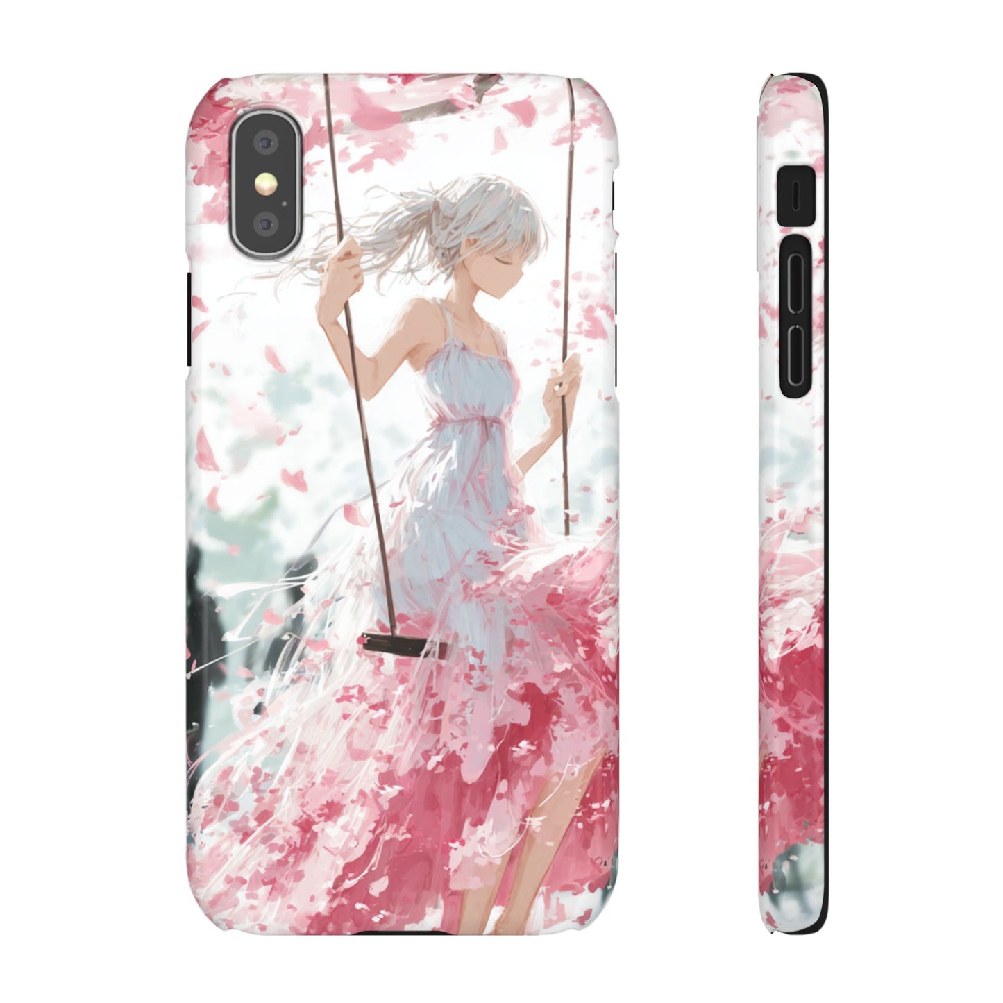 Elegant Floral Snap Cases for iPhone, Personalized Phone Covers, Cute Spring Gifts, Anime Aesthetic Accessories, Flower-themed Cell [...]