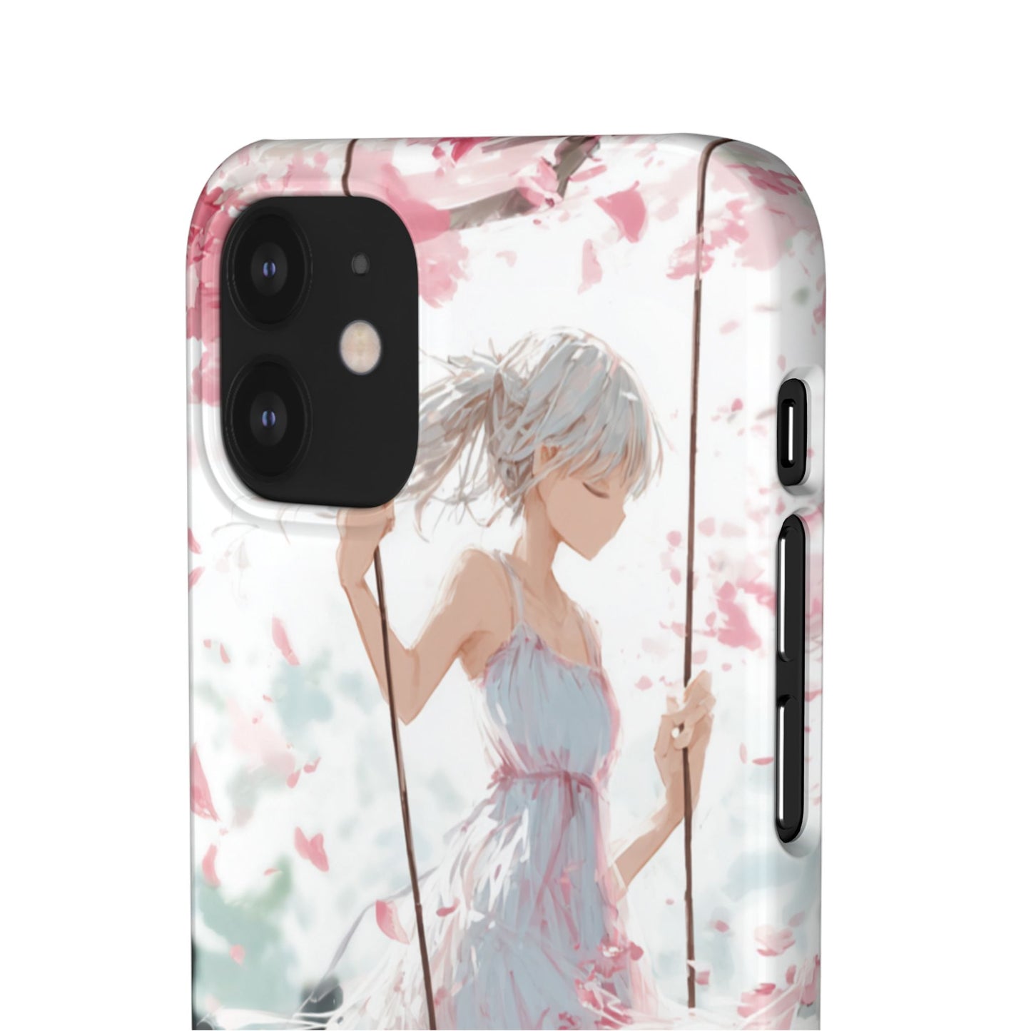Elegant Floral Snap Cases for iPhone, Personalized Phone Covers, Cute Spring Gifts, Anime Aesthetic Accessories, Flower-themed Cell [...]
