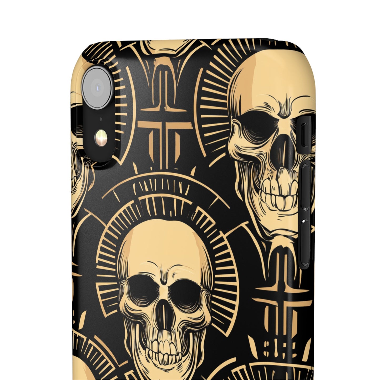 Skull Print Snap Case, Edgy Phone Cover for Goth Lovers, Protective Shell for Halloween, Unique Gift for Him or Her