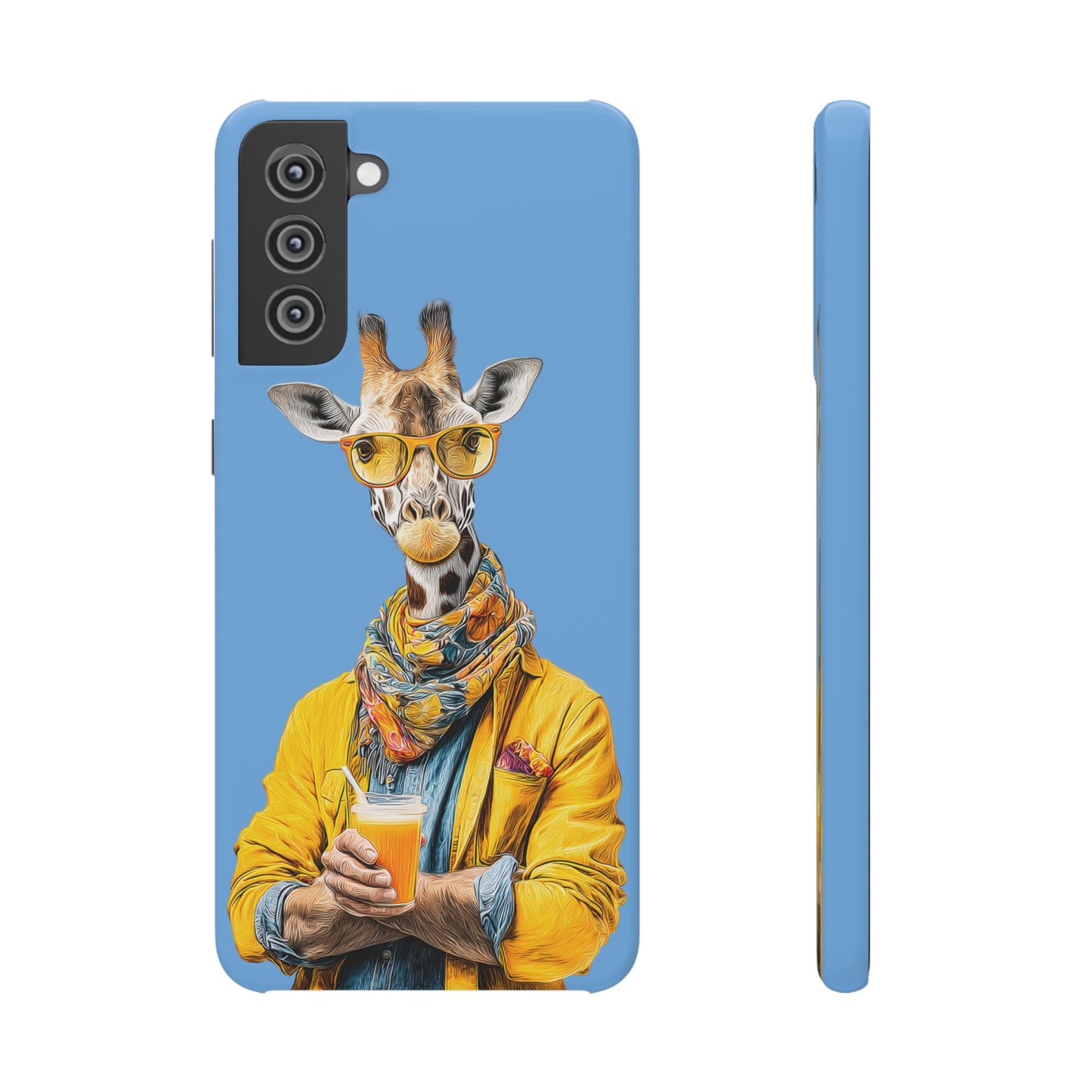 Giraffe Blue Snap Case Phone Cover for Animal Lover Iphone and Samsung models