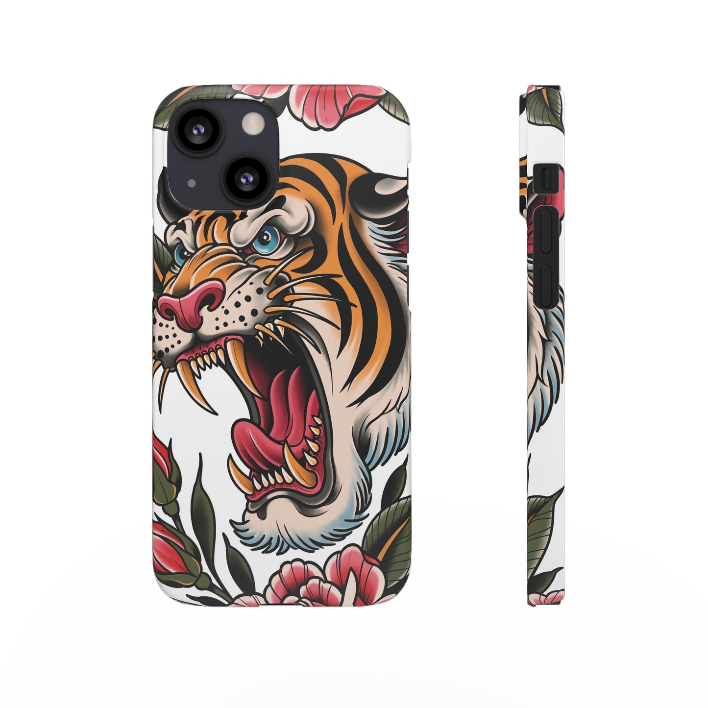 Tiger Floral Phone Case — Vintage Roaring Tiger Snap Case