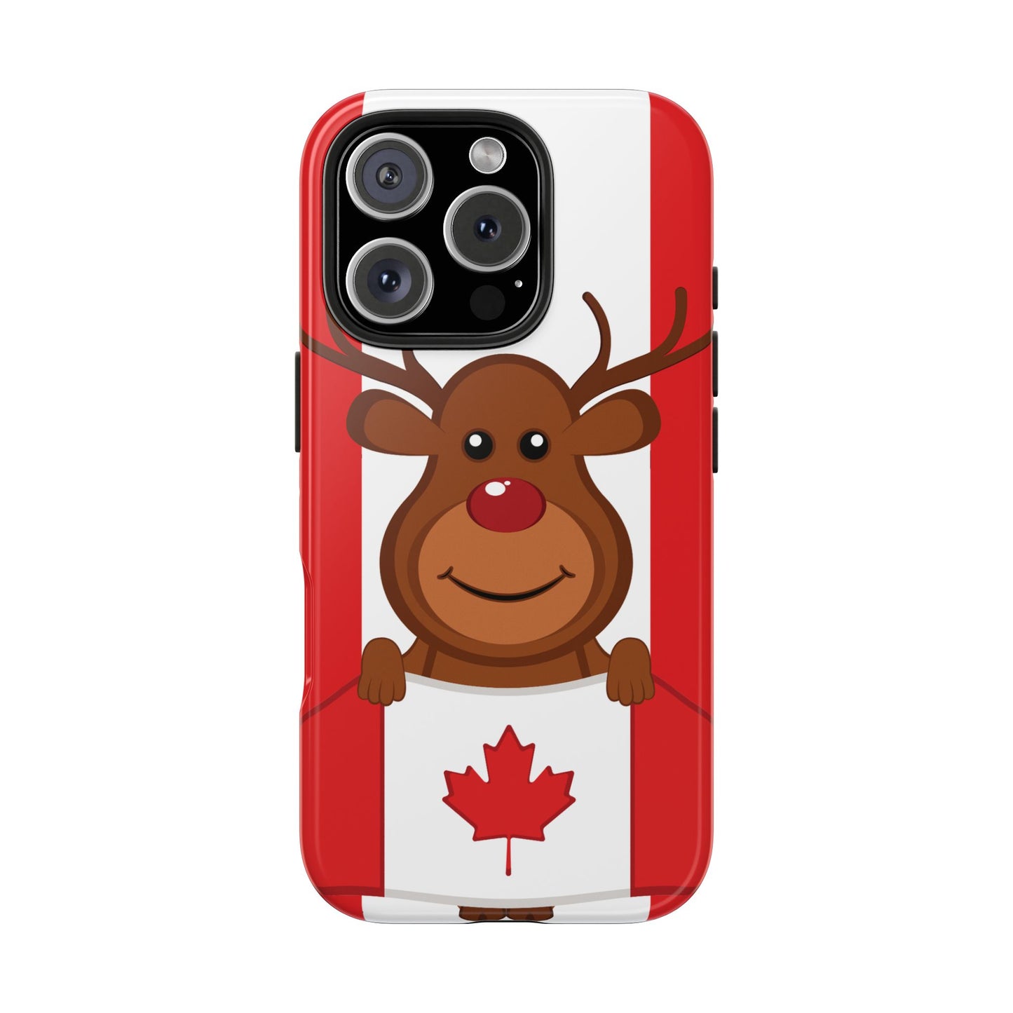 Canadian Reindeer Tough Phone Case – Cute Maple Leaf Canada Holiday Phone Cover
