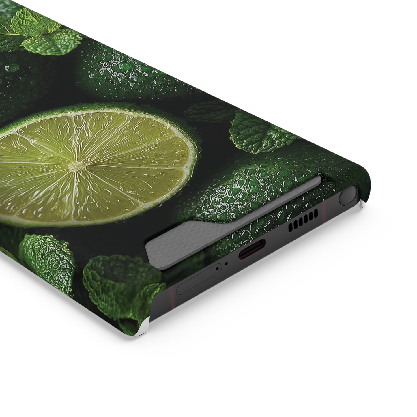 Fresh Lime Phone Case with Card Holder, Citrus Design, Perfect Gift for Summer, Stylish and Functional, Eco-friendly Accessories, [...]