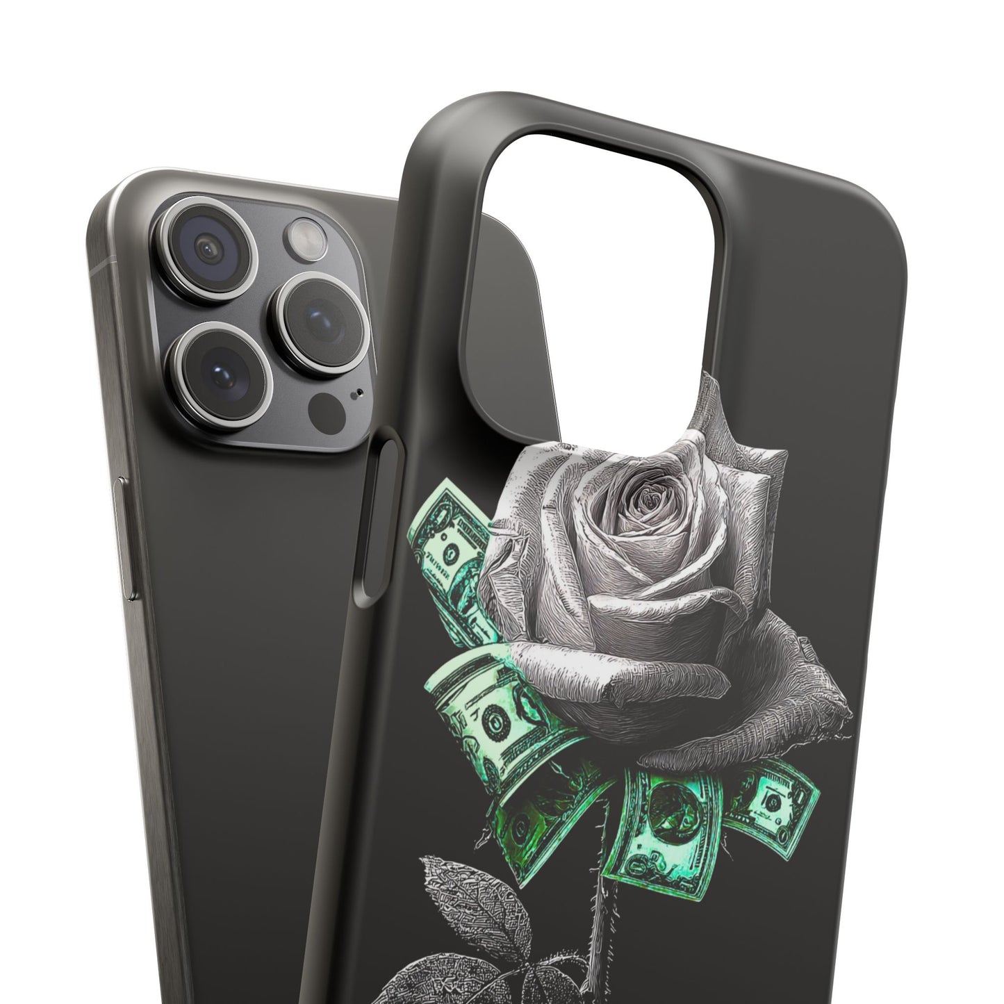 Stylish Rose & Money Snap Case - Floral Phone Protection, Trendy Gift for Him/Her, Birthday Present, Accessories for Teens