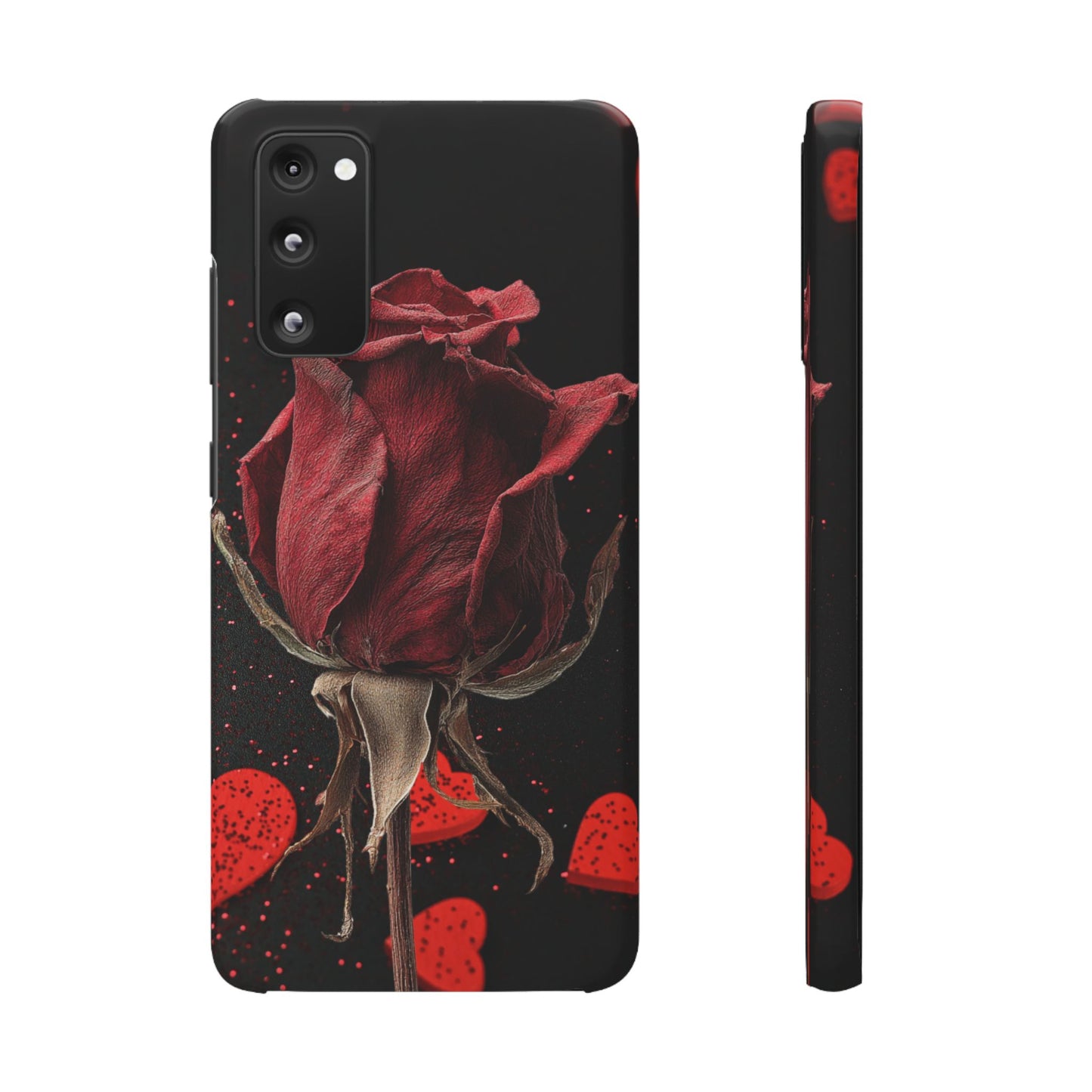 Romantic Rose Snap Case, Floral Phone Cover, Valentines Day Gift, Trendy Mobile Accessory, Heart Design Case, Elegant Phone Protector