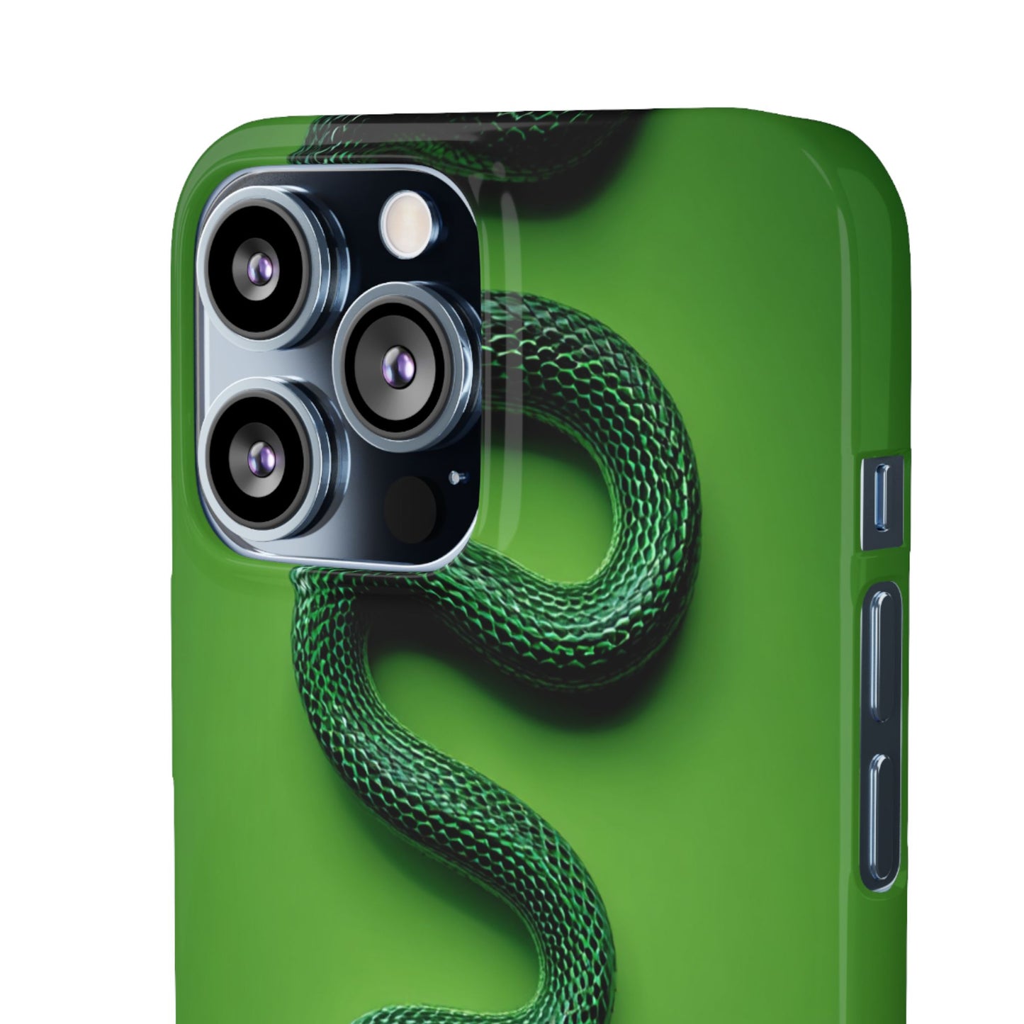 Green Snake Snap Case for iPhone, Stylish Phone Cover, Unique Gift, Trendy Accessory, Birthday, Nature Lover's Phone Case