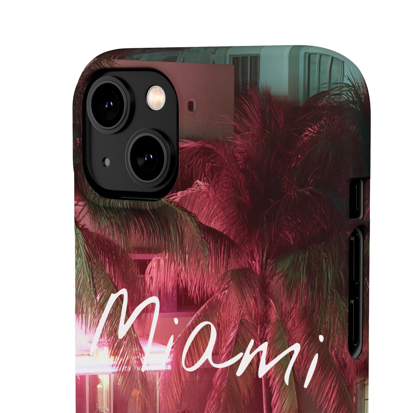 Miami Vibes Snap Case, Tropical Phone Cover, Summer Accessory, Gift for Travel Lovers, Neon Aesthetic, Beach-themed Tech