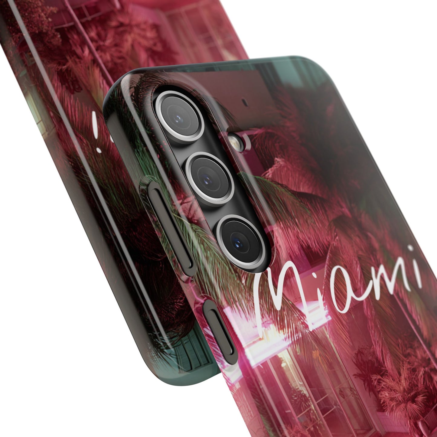 Miami Vibes Snap Case, Tropical Phone Cover, Summer Accessory, Gift for Travel Lovers, Neon Aesthetic, Beach-themed Tech