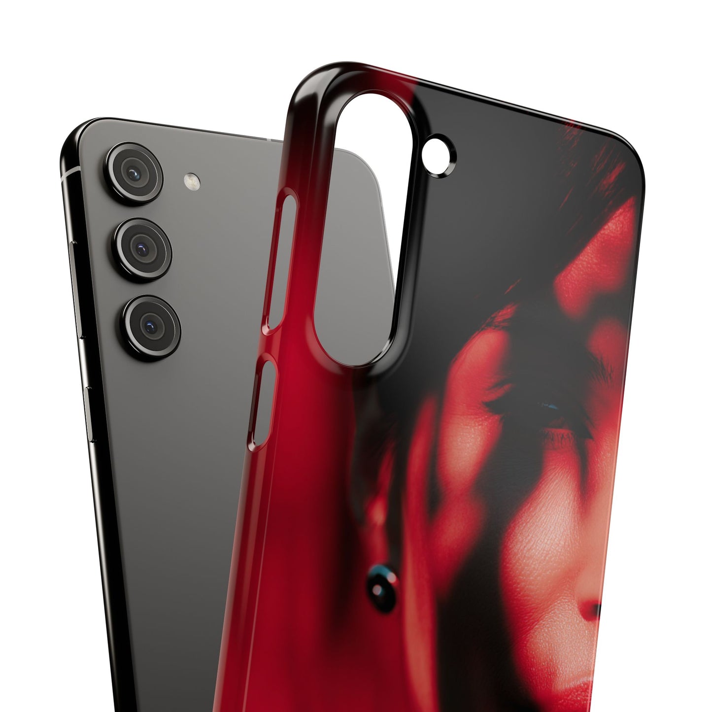 Stylish Snap Cases for Phone, Artistic Phone Cover, Unique Gifts, Red Aesthetic Case, Trendy Accessory, Vibrant Protection