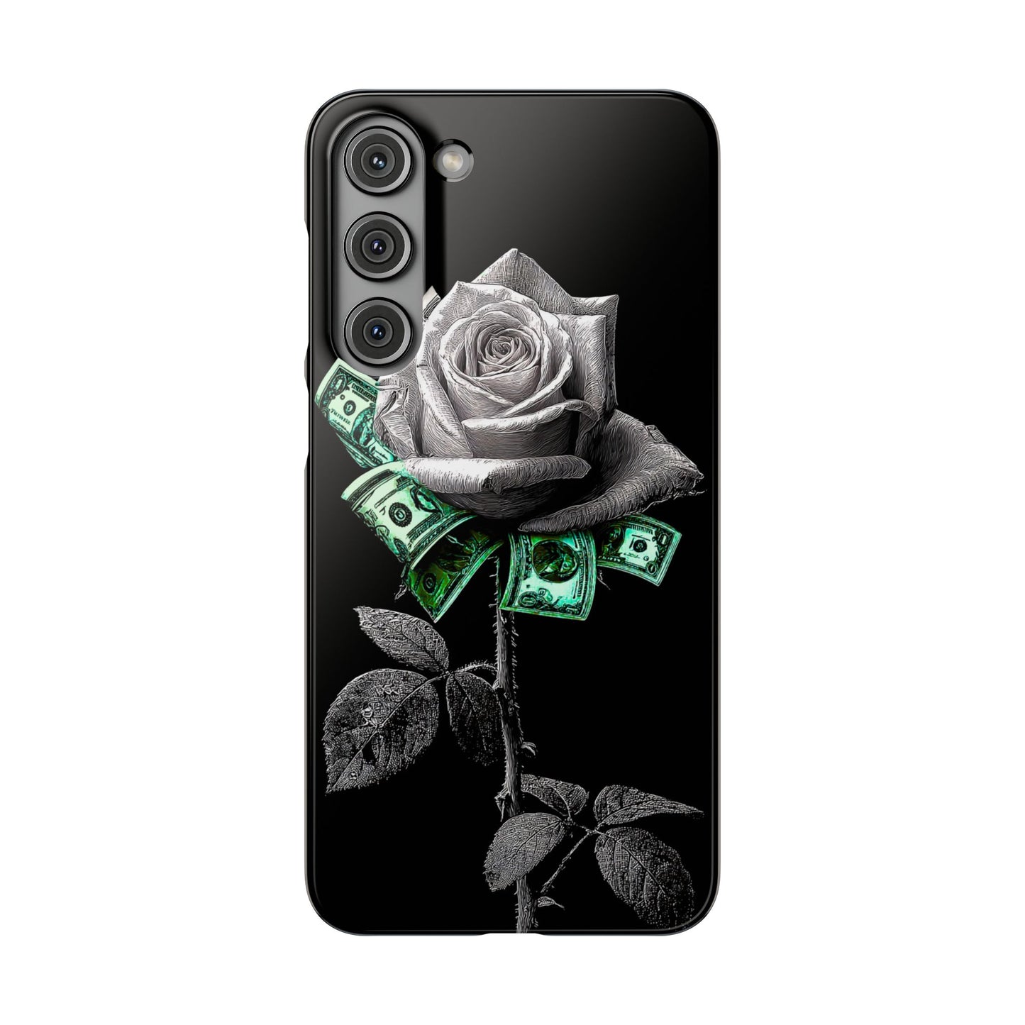 Stylish Rose & Money Snap Case - Floral Phone Protection, Trendy Gift for Him/Her, Birthday Present, Accessories for Teens