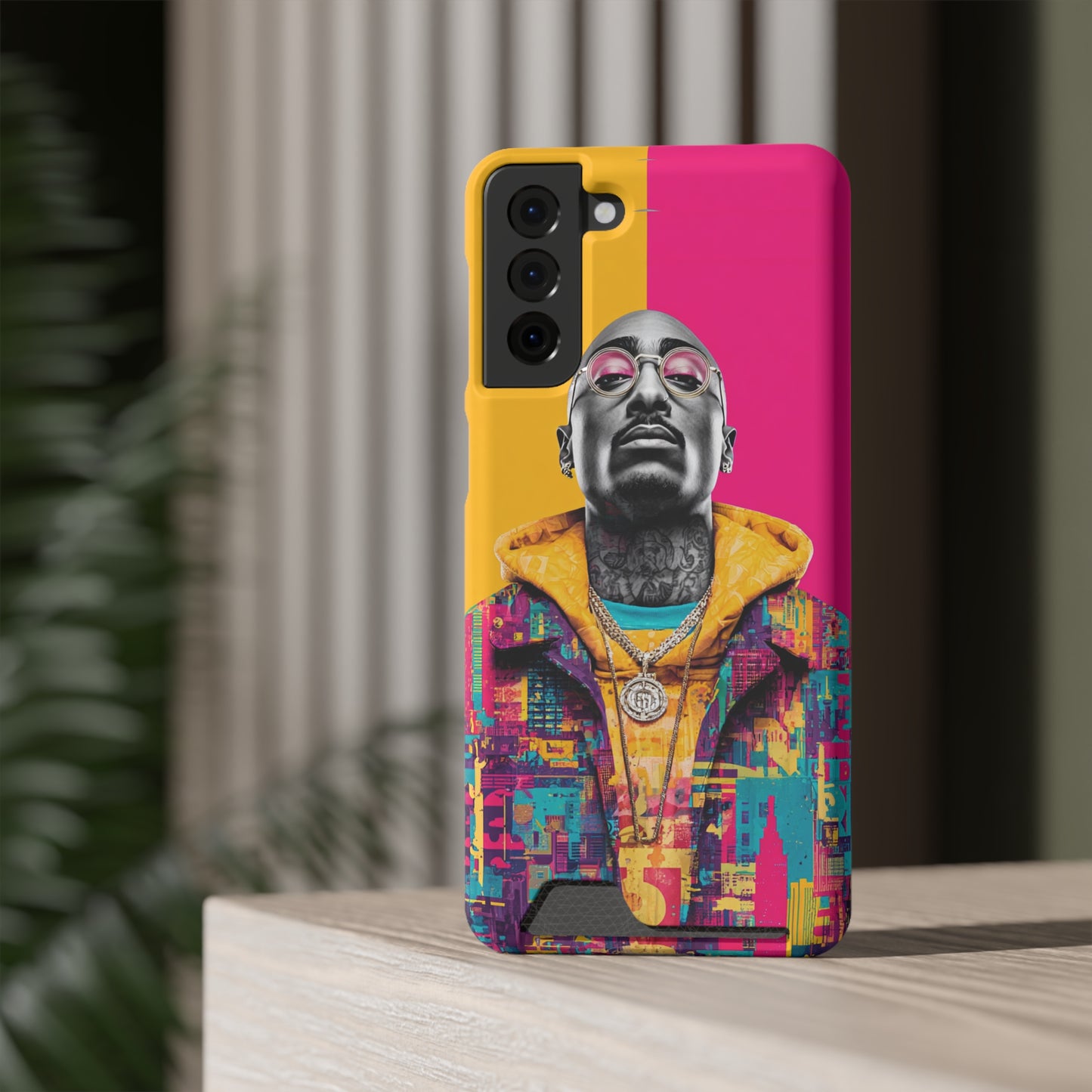 Vibrant Phone Case With Card Holder - Retro Style, Hip Hop Lover's Accessory, Colorful Gift, Music Enthusiast Essential, Unique Phone [...]
