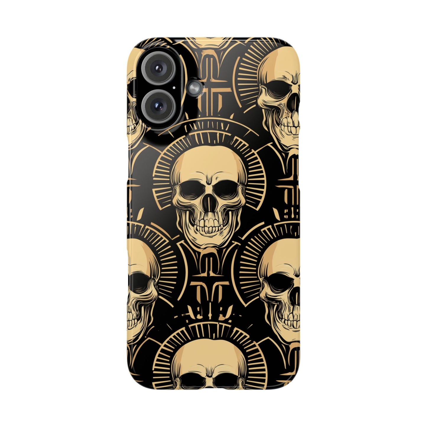 Skull Print Snap Case, Edgy Phone Cover for Goth Lovers, Protective Shell for Halloween, Unique Gift for Him or Her