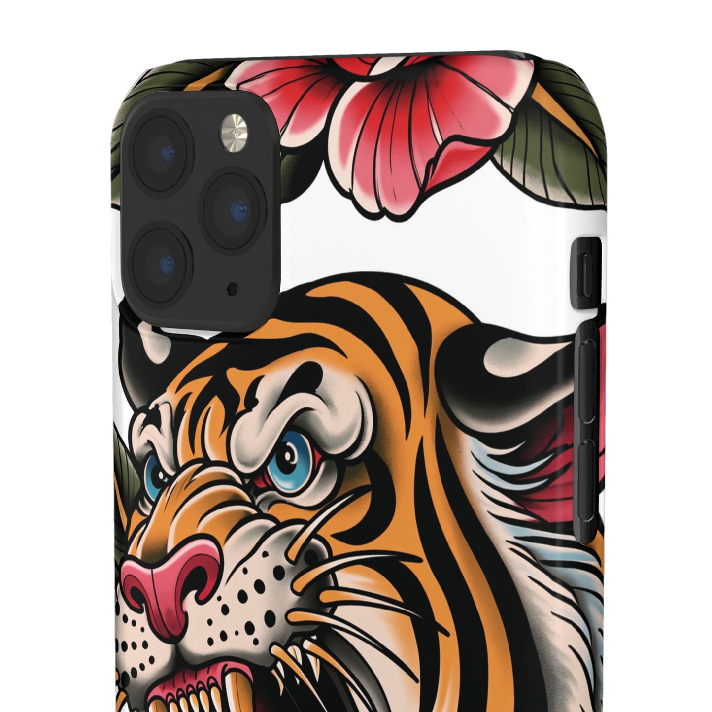 Tiger Floral Phone Case — Vintage Roaring Tiger Snap Case