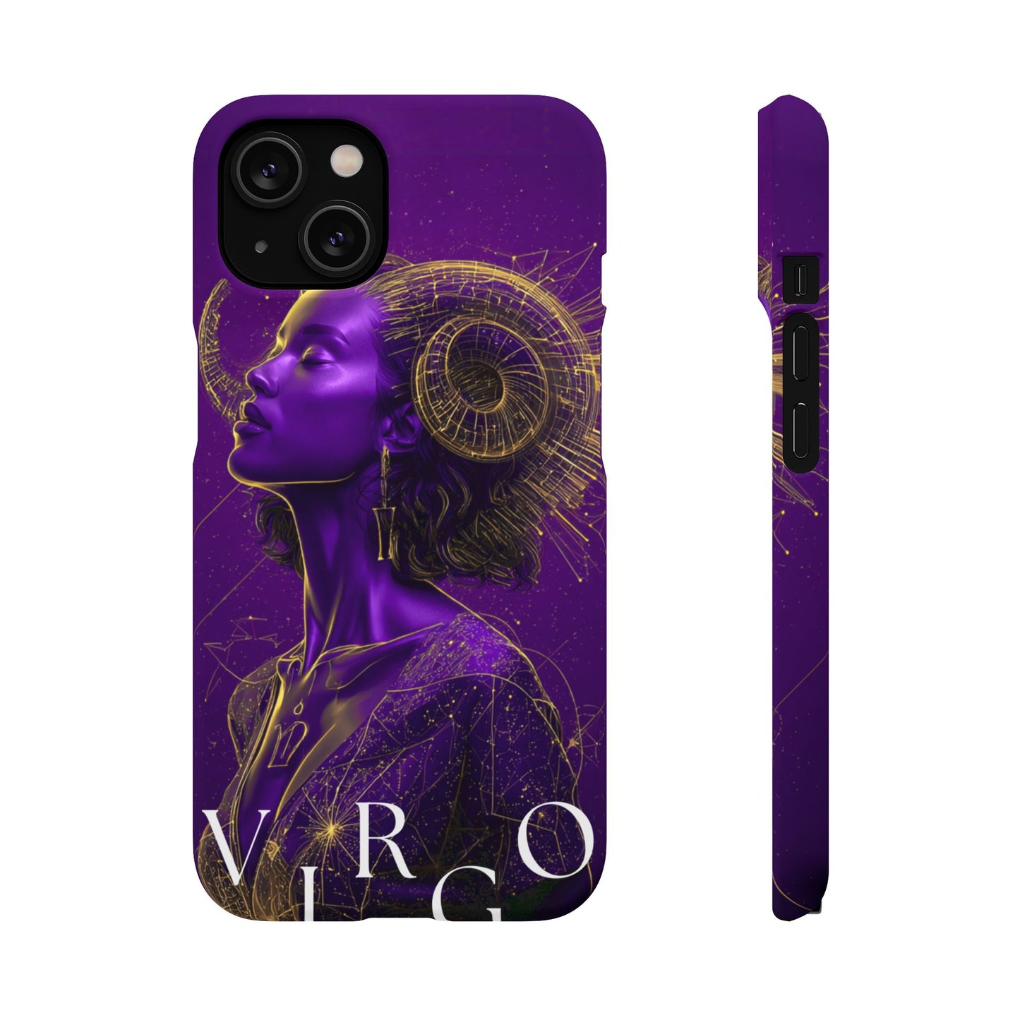 Purple & Gold Celestial Virgo Phone Case – Snap Cover for Samsung & iPhone