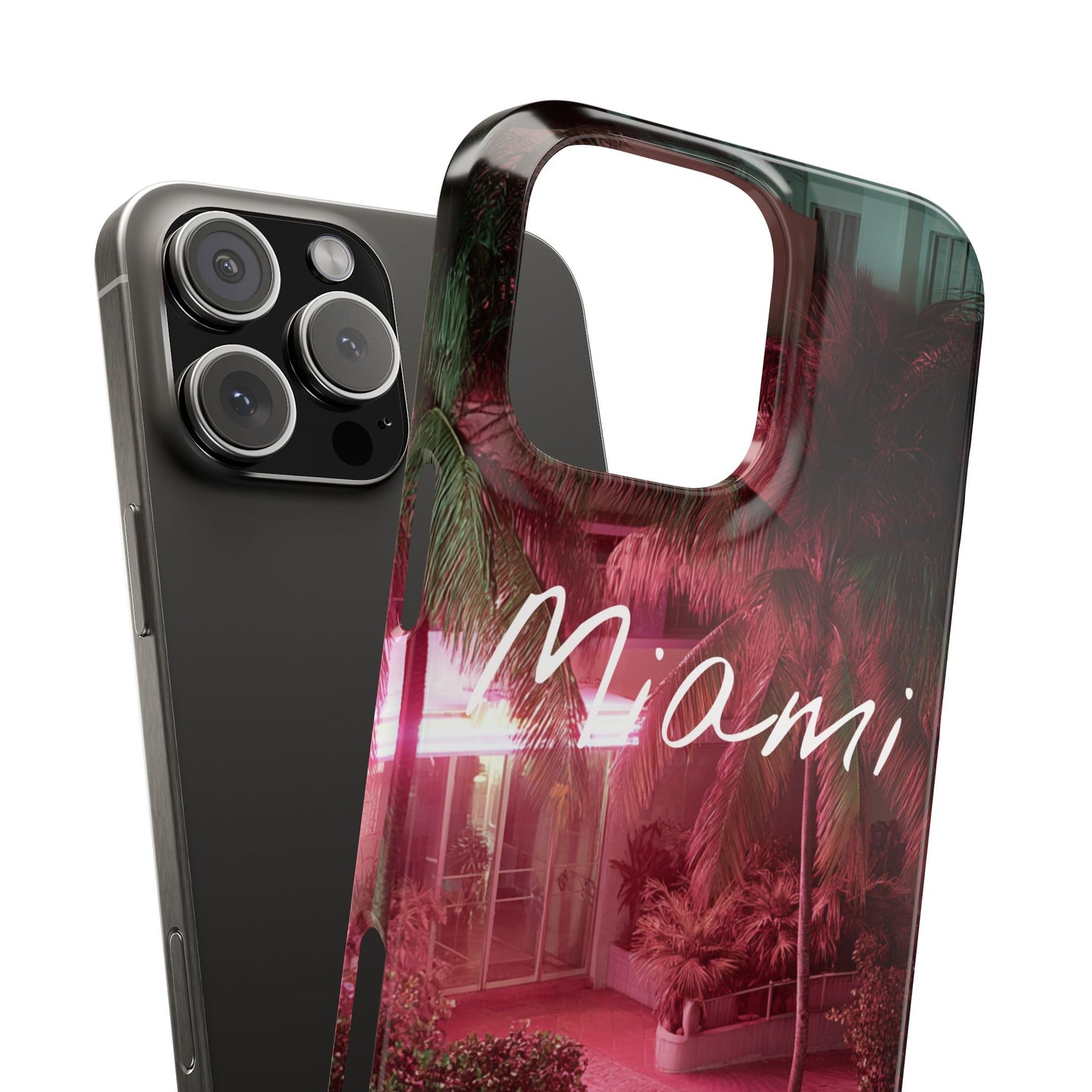 Miami Vibes Snap Case, Tropical Phone Cover, Summer Accessory, Gift for Travel Lovers, Neon Aesthetic, Beach-themed Tech