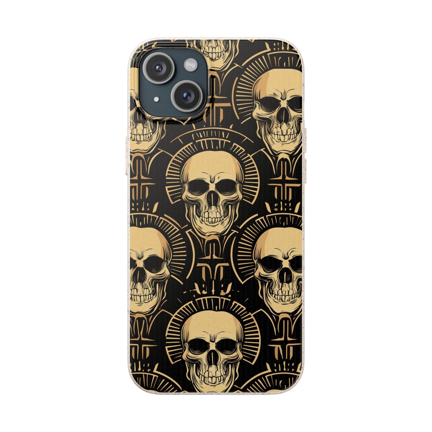 Skull Biodegradable Phone Case, Eco-Friendly iPhone Cover, Sustainable Gift, Cool Skull Design, Skull Art Accessories, Halloween Decor