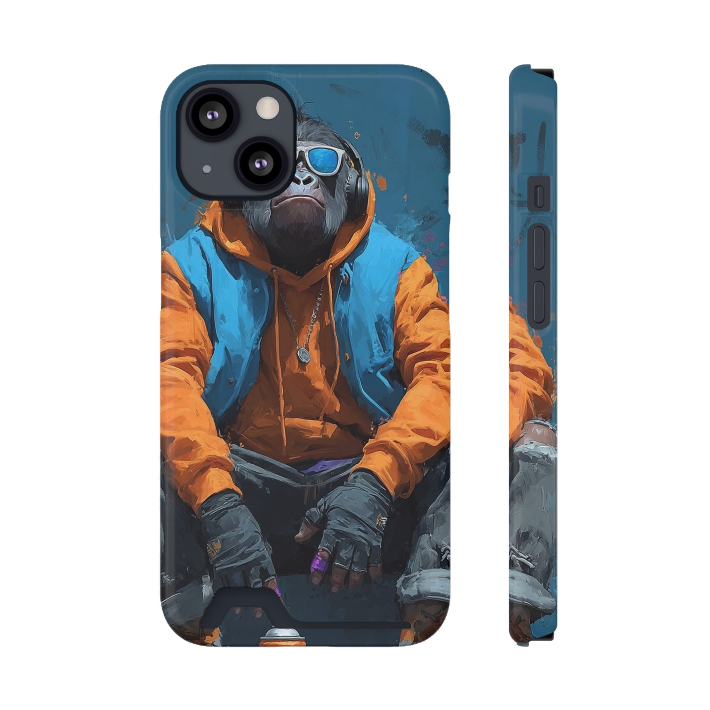 Trendy Phone Case with Card Holder, Stylish Smartphone Protector, Unique Gift for Teens, Graphic Phone Cover, Cool Accessories