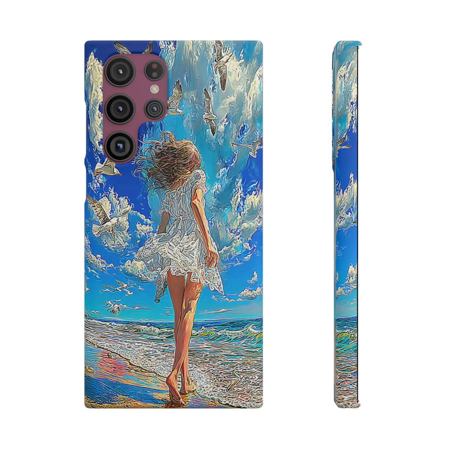 Dreamy Seaside Snap Case, Ocean Waves Phone Cover, Summer Vibe Gift, Cute Aesthetic Accessory, Beach Lover Case
