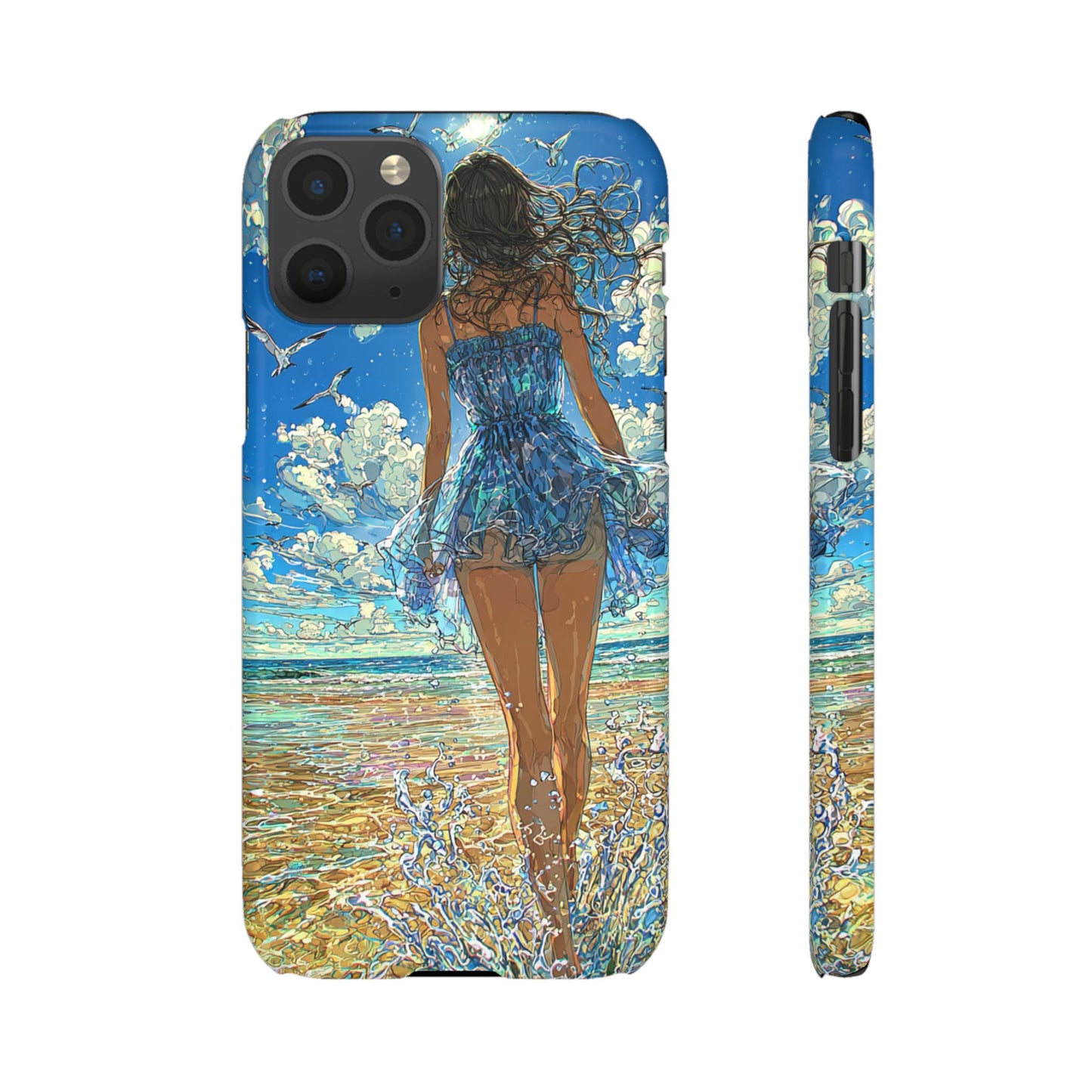 Summer Breeze Snap Case, Ocean Art Phone Cover, Beach Vibes Cell Case, Gift for Her, Custom Phone Accessory