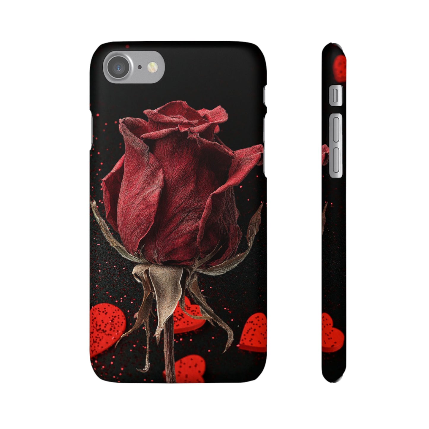 Romantic Rose Snap Case, Floral Phone Cover, Valentines Day Gift, Trendy Mobile Accessory, Heart Design Case, Elegant Phone Protector