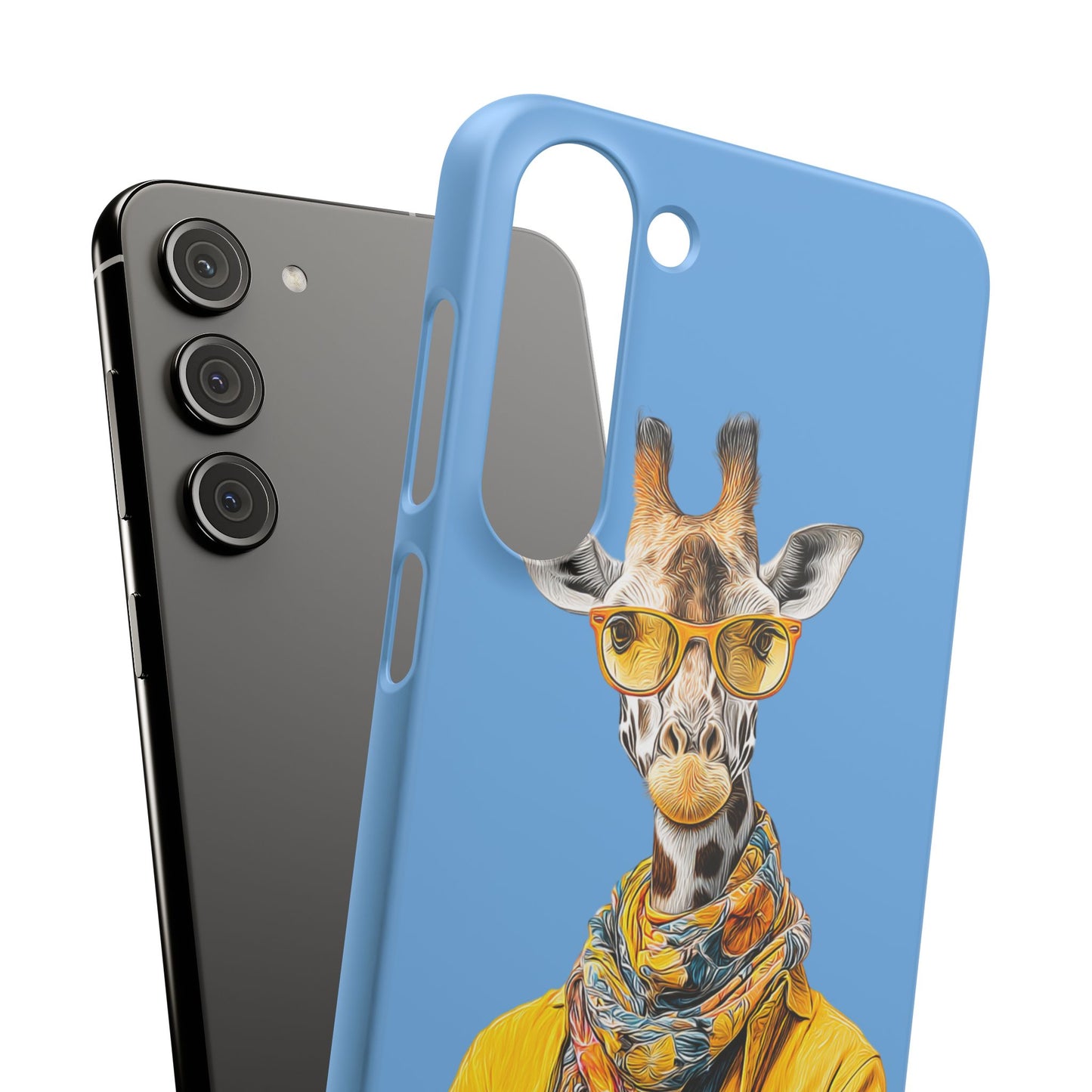 Giraffe Blue Snap Case Phone Cover for Animal Lover Iphone and Samsung models