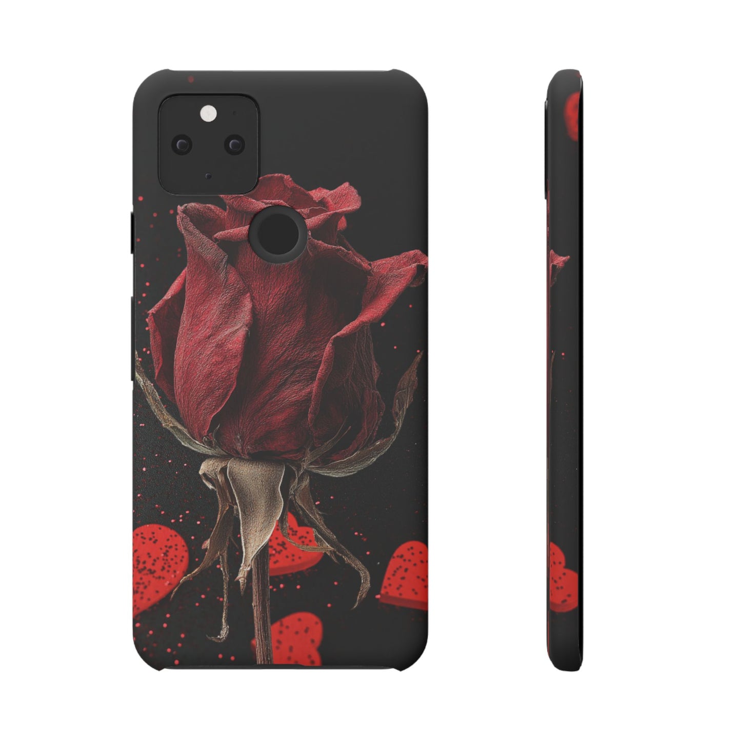 Romantic Rose Snap Case, Floral Phone Cover, Valentines Day Gift, Trendy Mobile Accessory, Heart Design Case, Elegant Phone Protector
