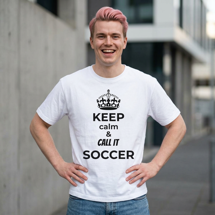 Unisex oversized boxy soccer t-shirt with crew neck and dropped shoulders made from 100% ring-spun combed cotton