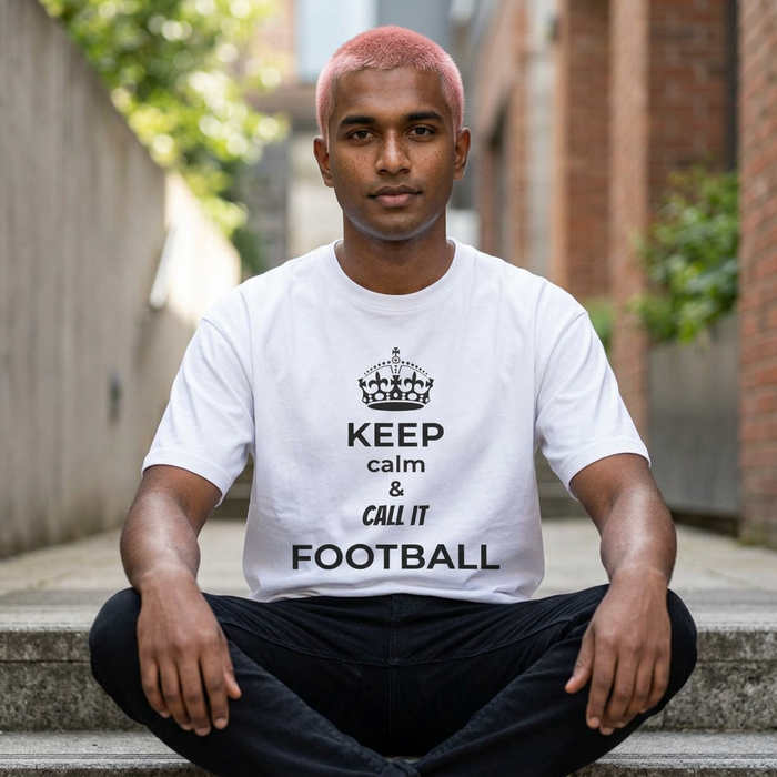 Unisex oversized boxy crew-neck football graphic t-shirt in 100% combed ring-spun cotton with dropped shoulders