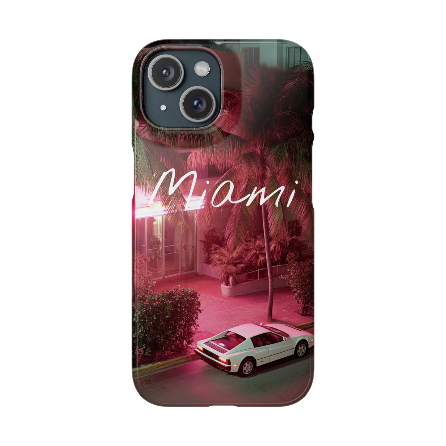 Miami Vibes Snap Case, Tropical Phone Cover, Summer Accessory, Gift for Travel Lovers, Neon Aesthetic, Beach-themed Tech