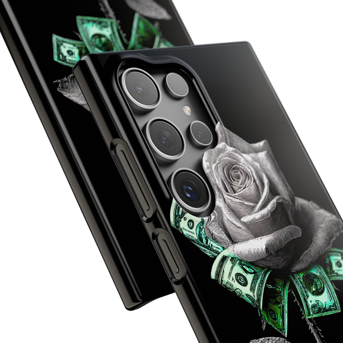 Stylish Rose & Money Snap Case - Floral Phone Protection, Trendy Gift for Him/Her, Birthday Present, Accessories for Teens