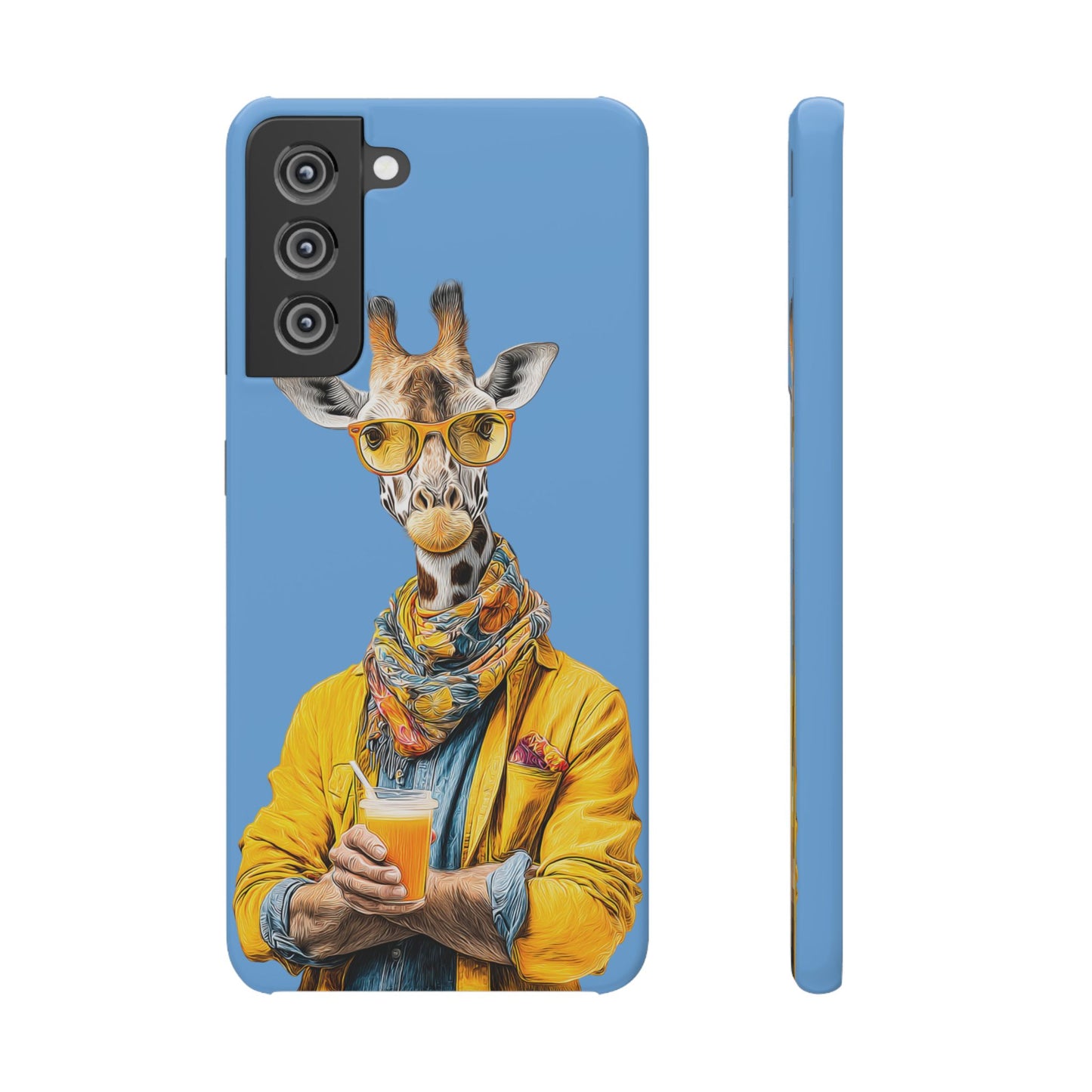 Giraffe Blue Snap Case Phone Cover for Animal Lover Iphone and Samsung models