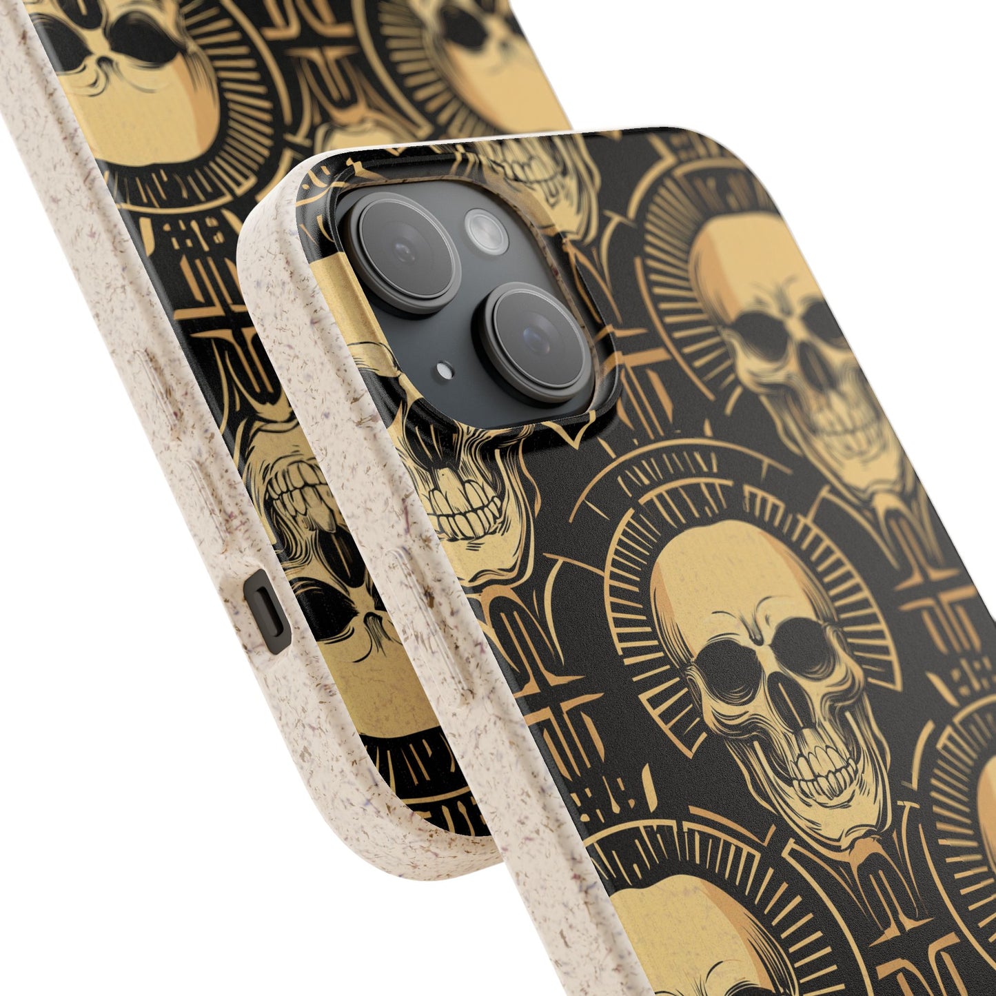 Skull Biodegradable Phone Case, Eco-Friendly iPhone Cover, Sustainable Gift, Cool Skull Design, Skull Art Accessories, Halloween Decor