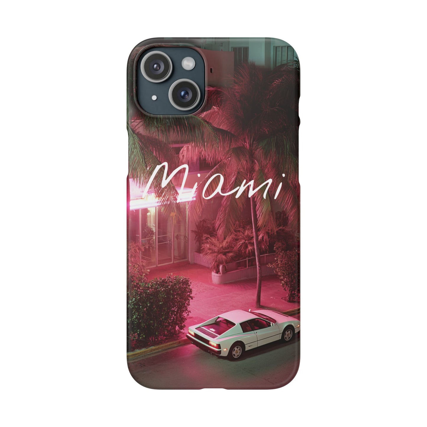 Miami Vibes Snap Case, Tropical Phone Cover, Summer Accessory, Gift for Travel Lovers, Neon Aesthetic, Beach-themed Tech